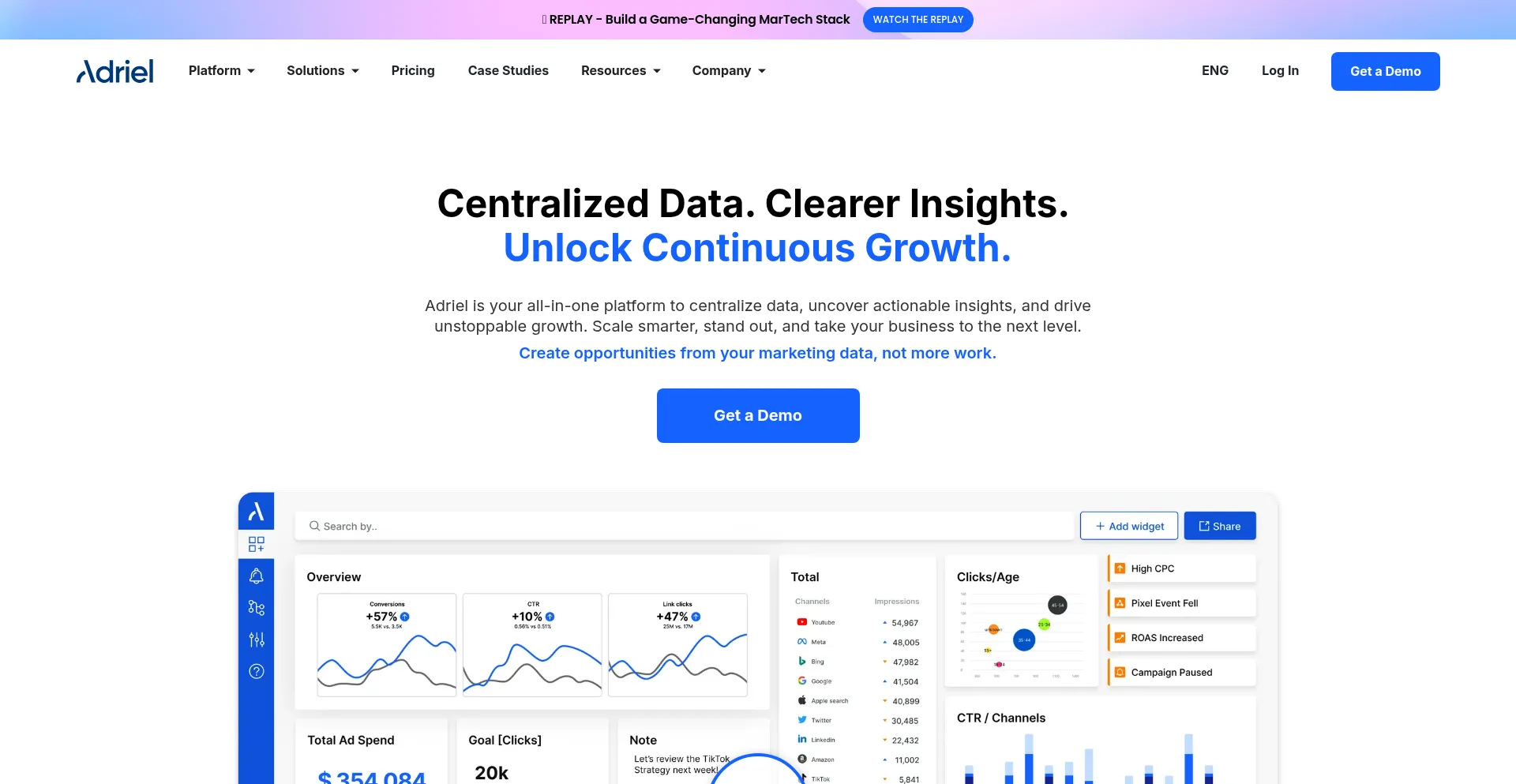 Website screenshot of Adriel.ai