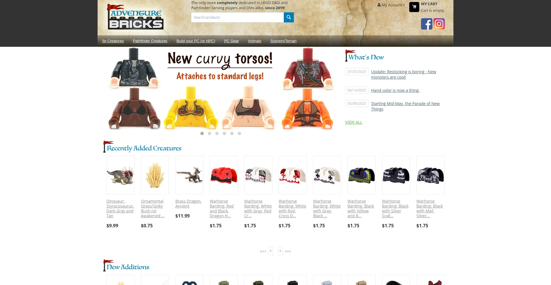 Website screenshot of Adventurebricks.com