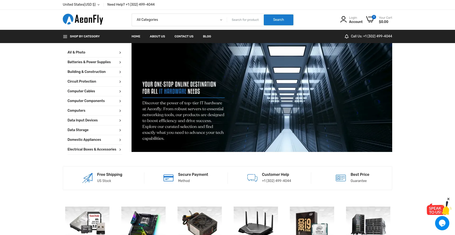Website screenshot of Aeonfly.com