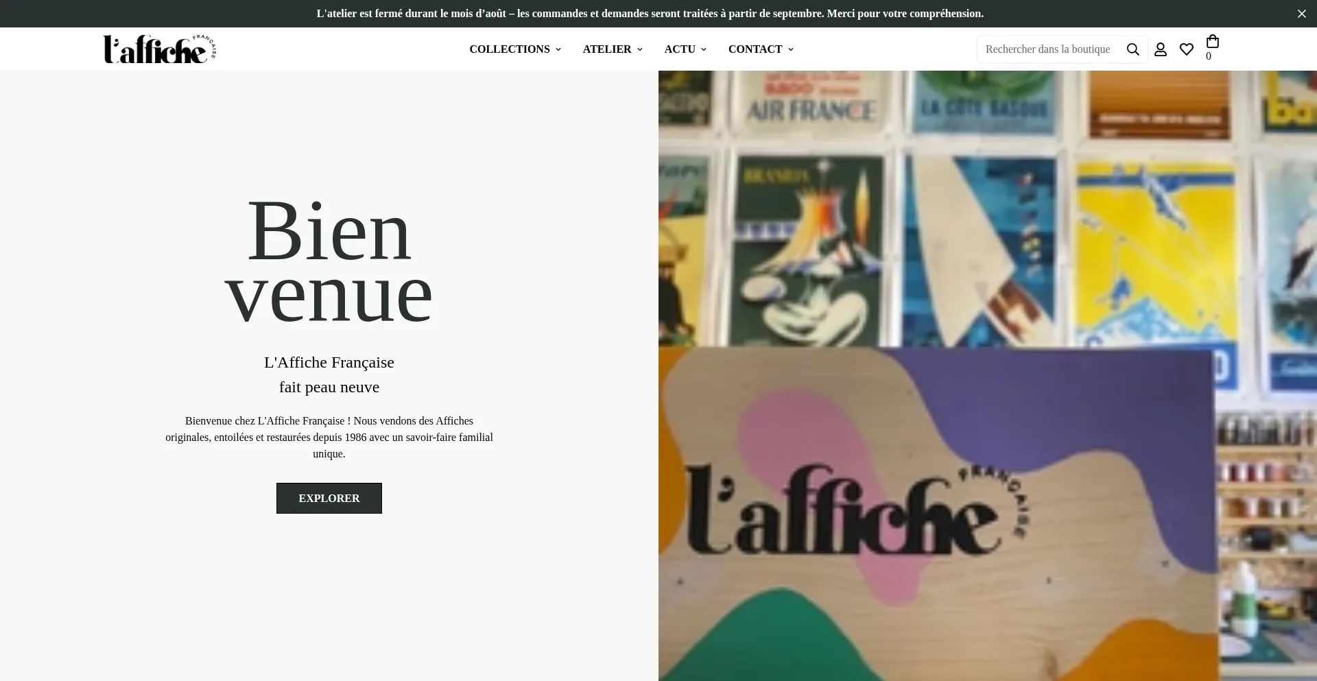 Website screenshot of Affiches-francaises.com