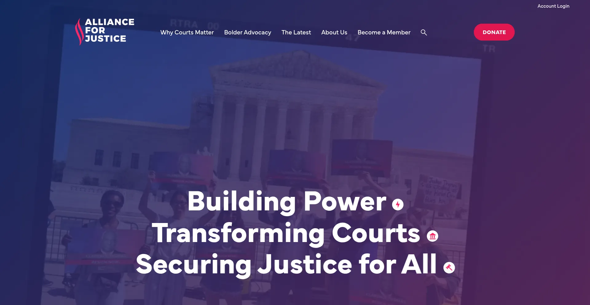 Website screenshot of Afj.org