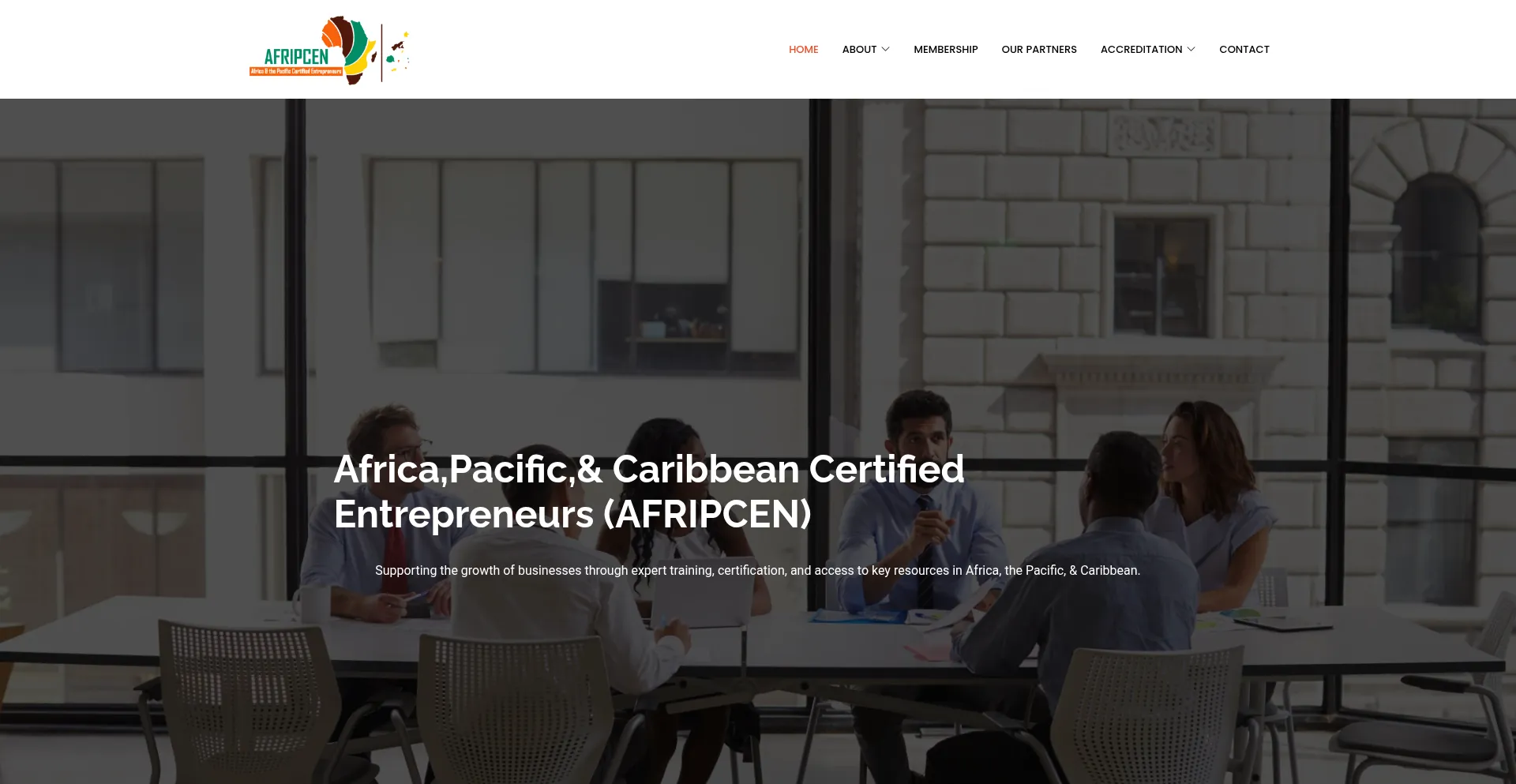 Website screenshot of Africen.org