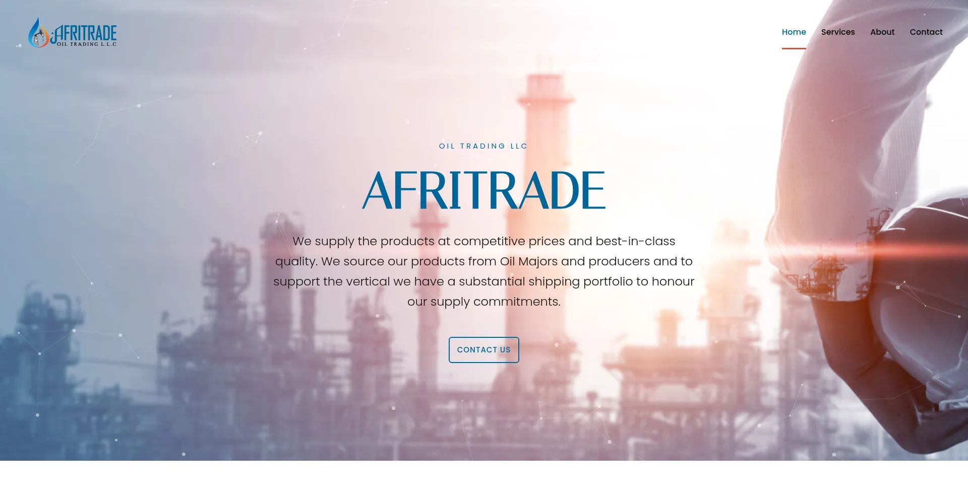 Website screenshot of Afritradeoil.com