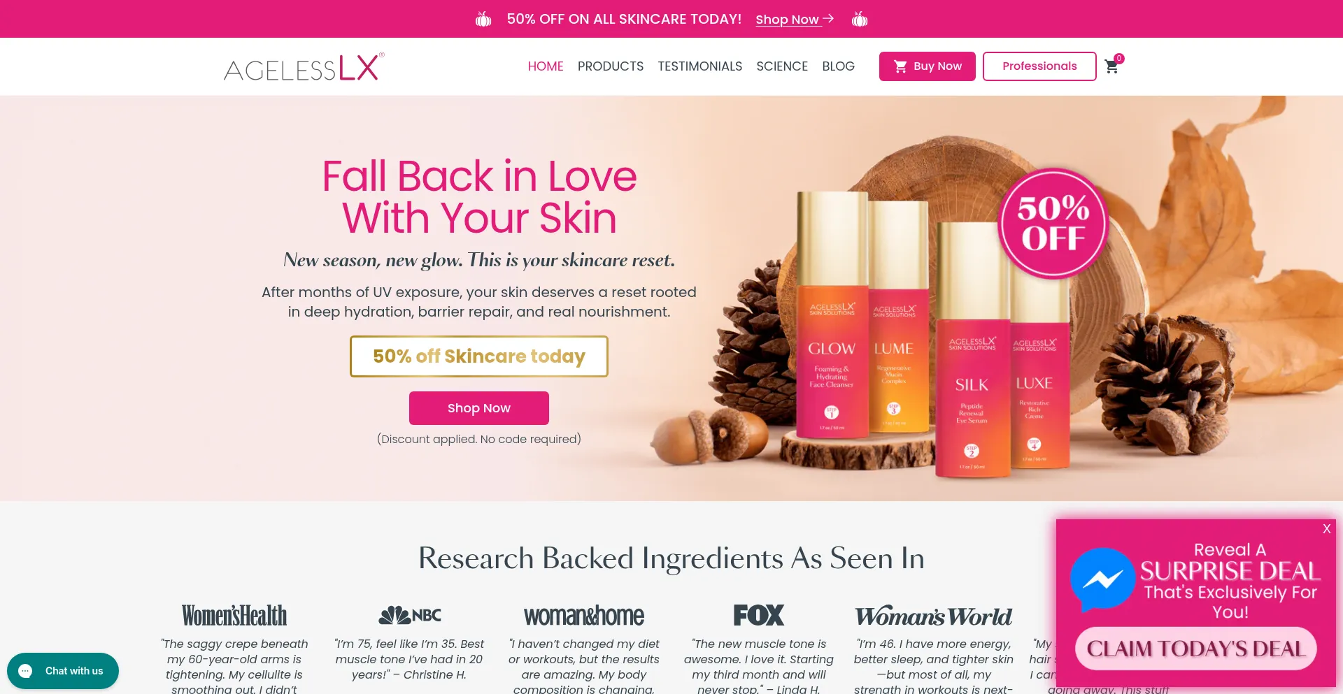 Agelesslx.com Screenshot