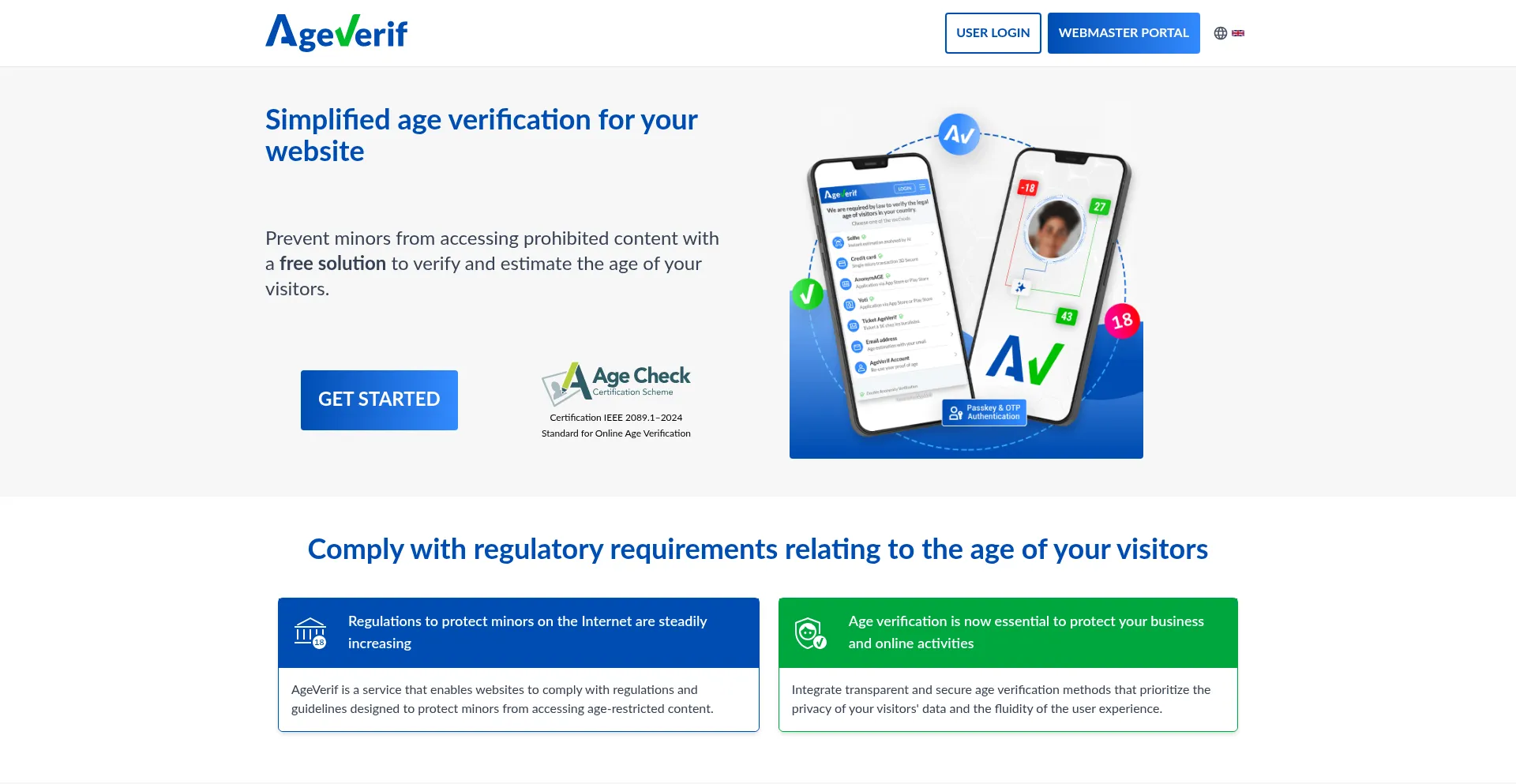 Website screenshot of Ageverif.com