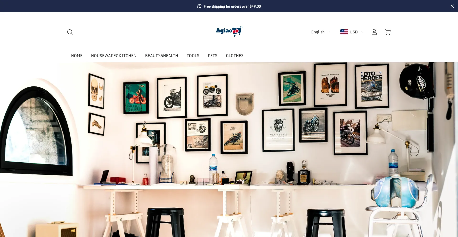 Website screenshot of Agiao.com