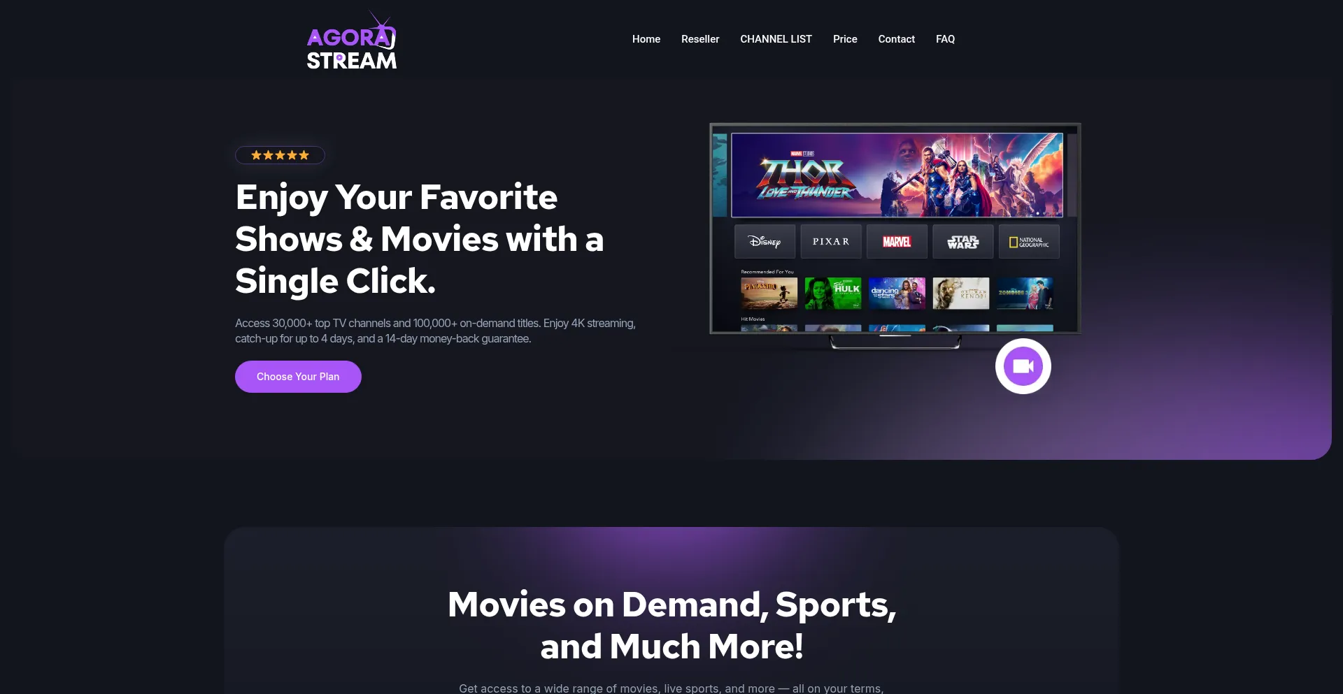Website screenshot of Agorastream.com