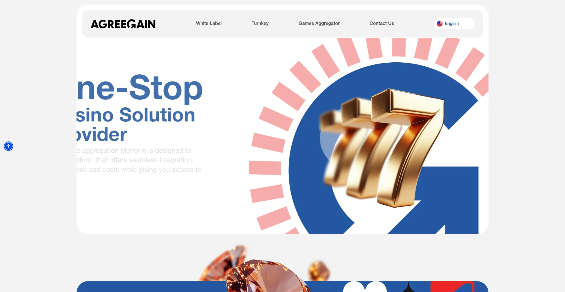 Website screenshot of Agreegain.com