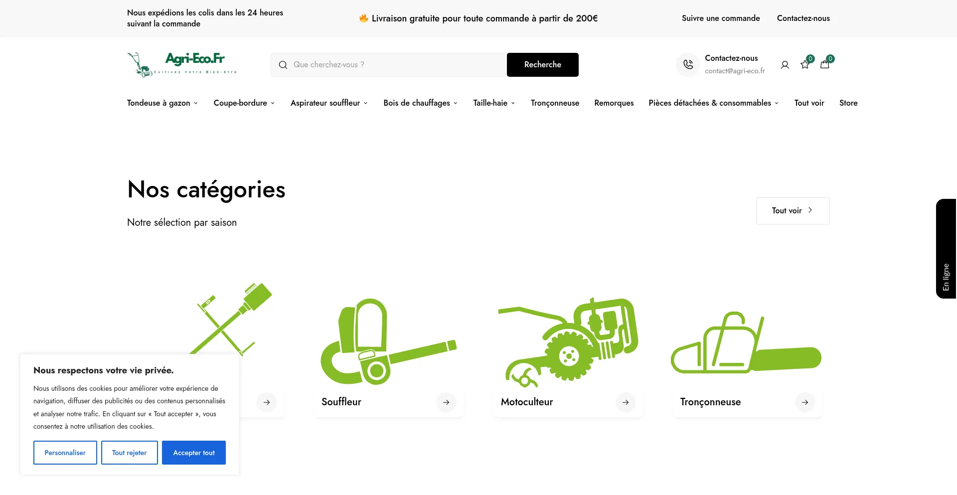 Website screenshot of Agri-eco.fr