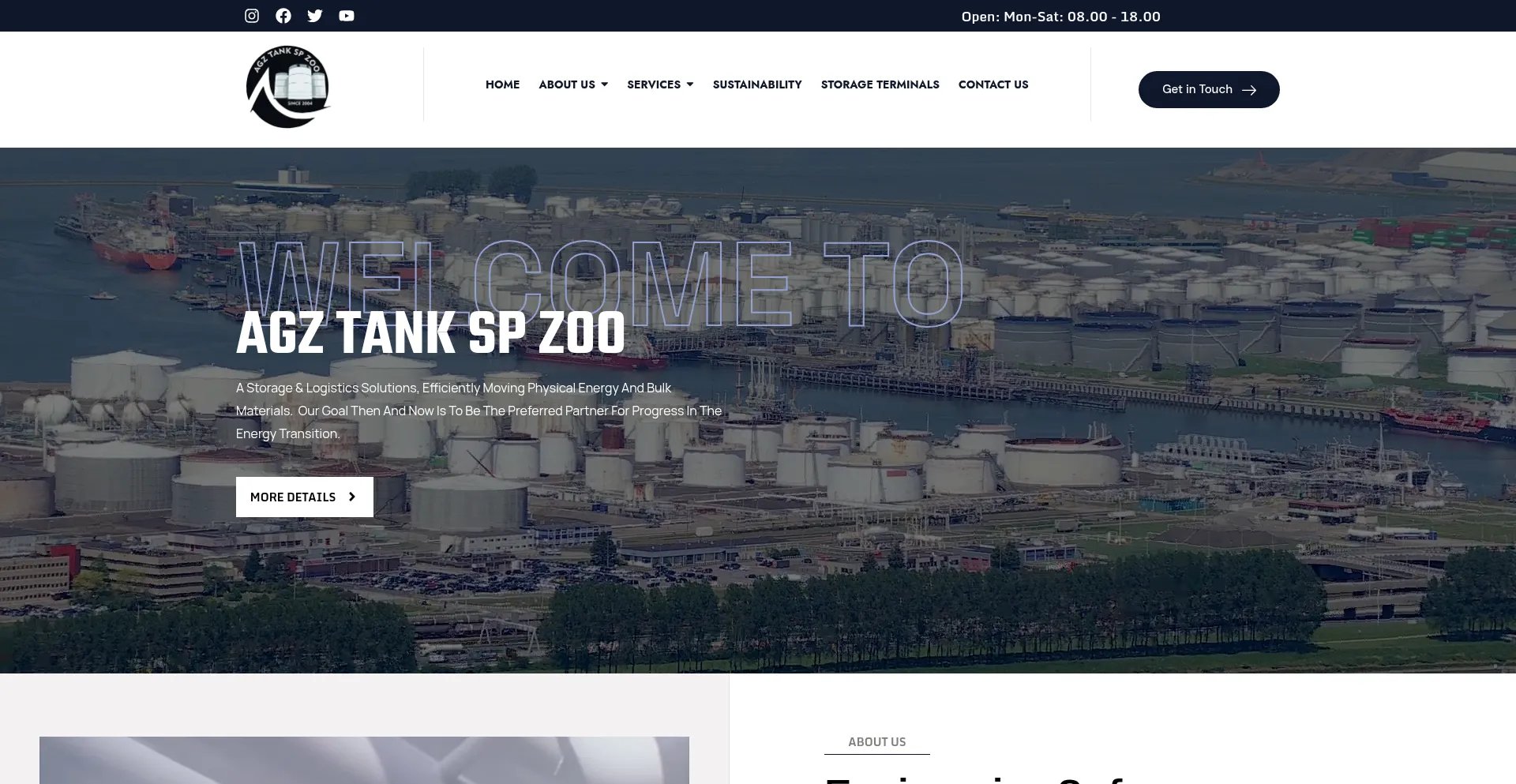 Website screenshot of Agztank.pl
