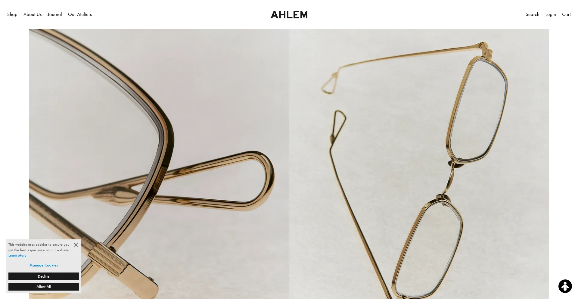 Website screenshot of Ahlemeyewear.com