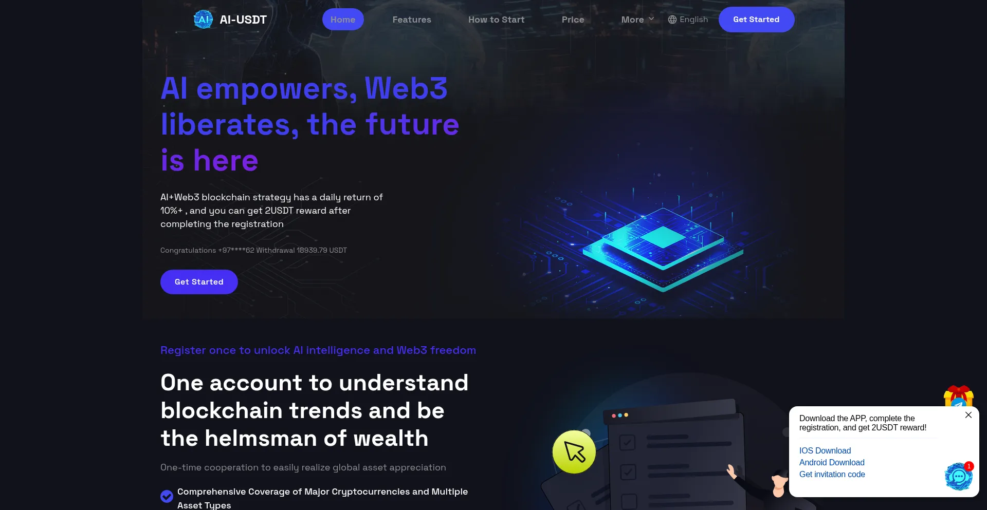 Website screenshot of Ai-usdt.xyz