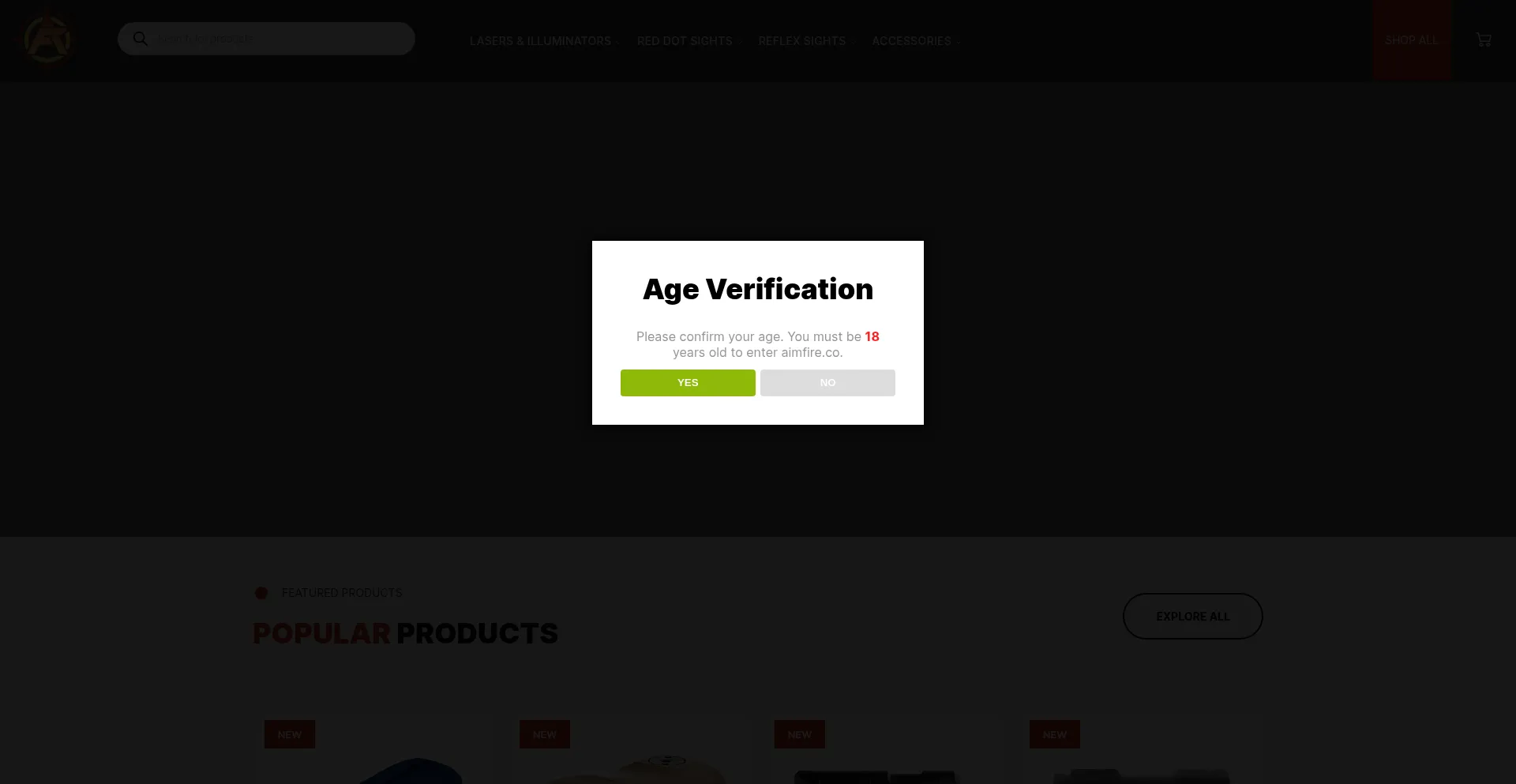 Website screenshot of Aimfire.co