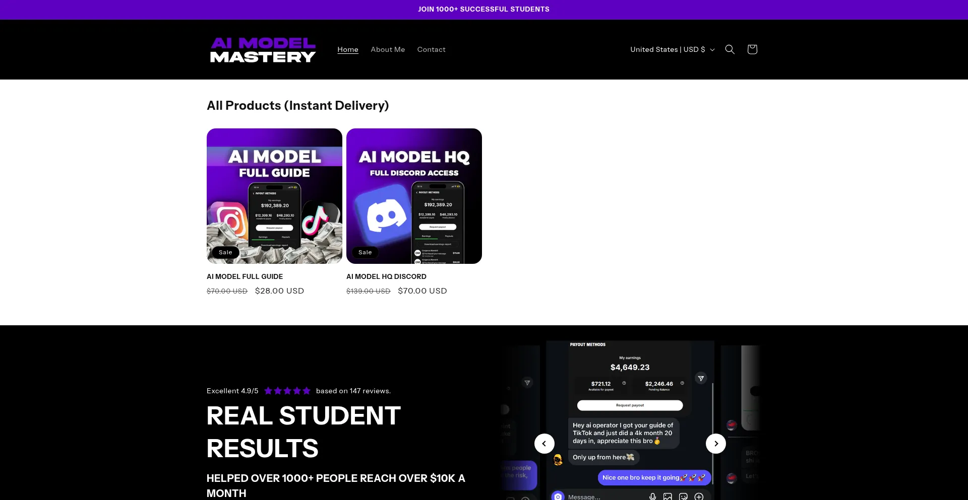 Website screenshot of Aimodelmastery.com