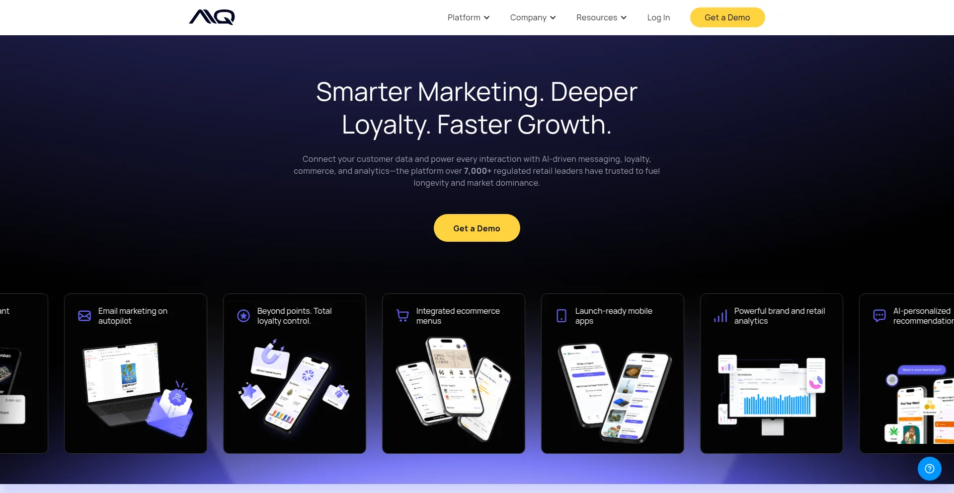 Website screenshot of Aiqapps.com