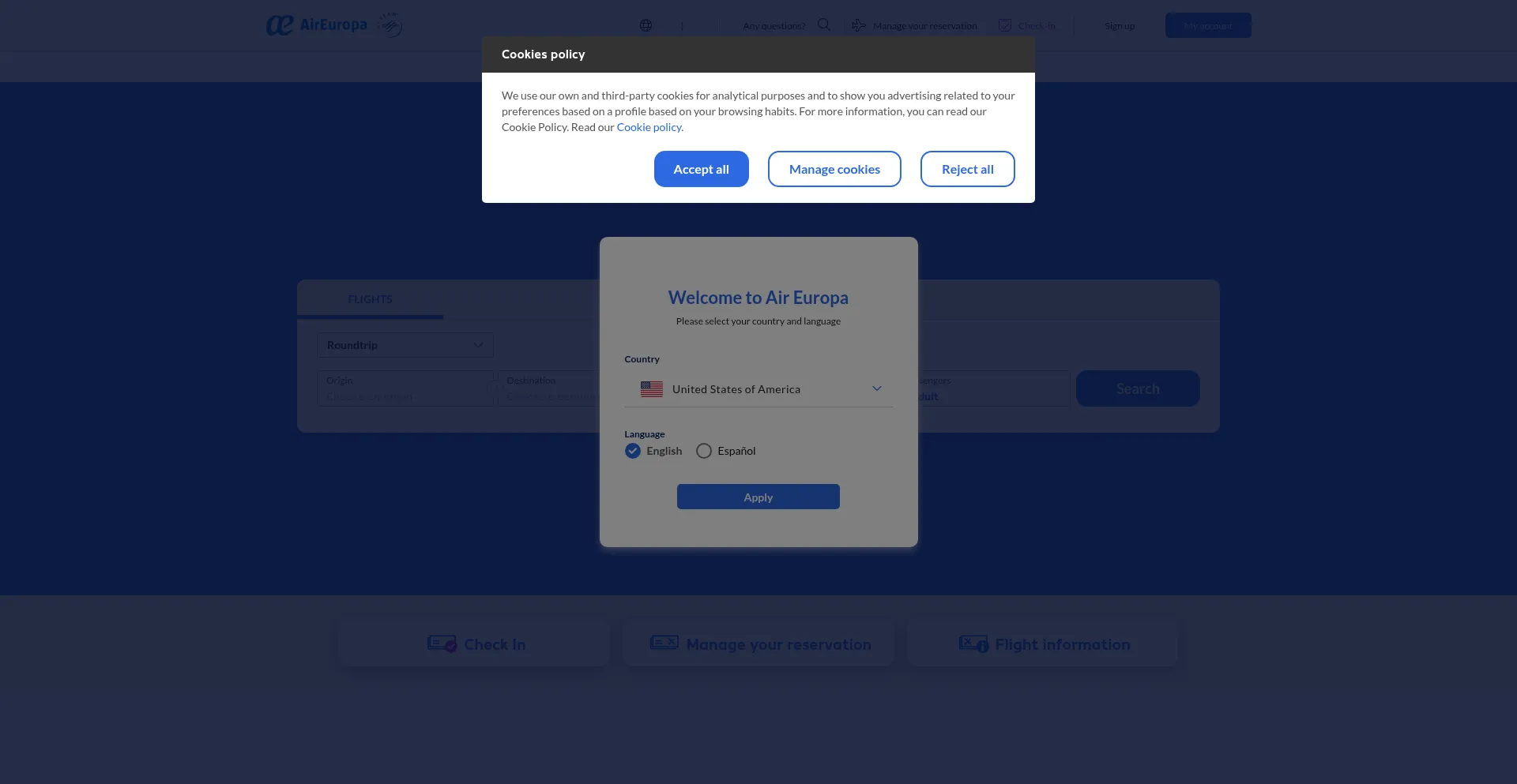 Aireuropa.com Screenshot