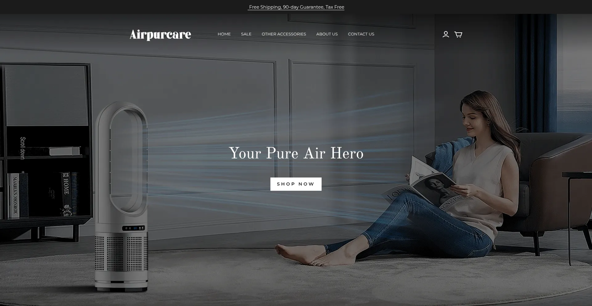 Website screenshot of Airpurcare.com