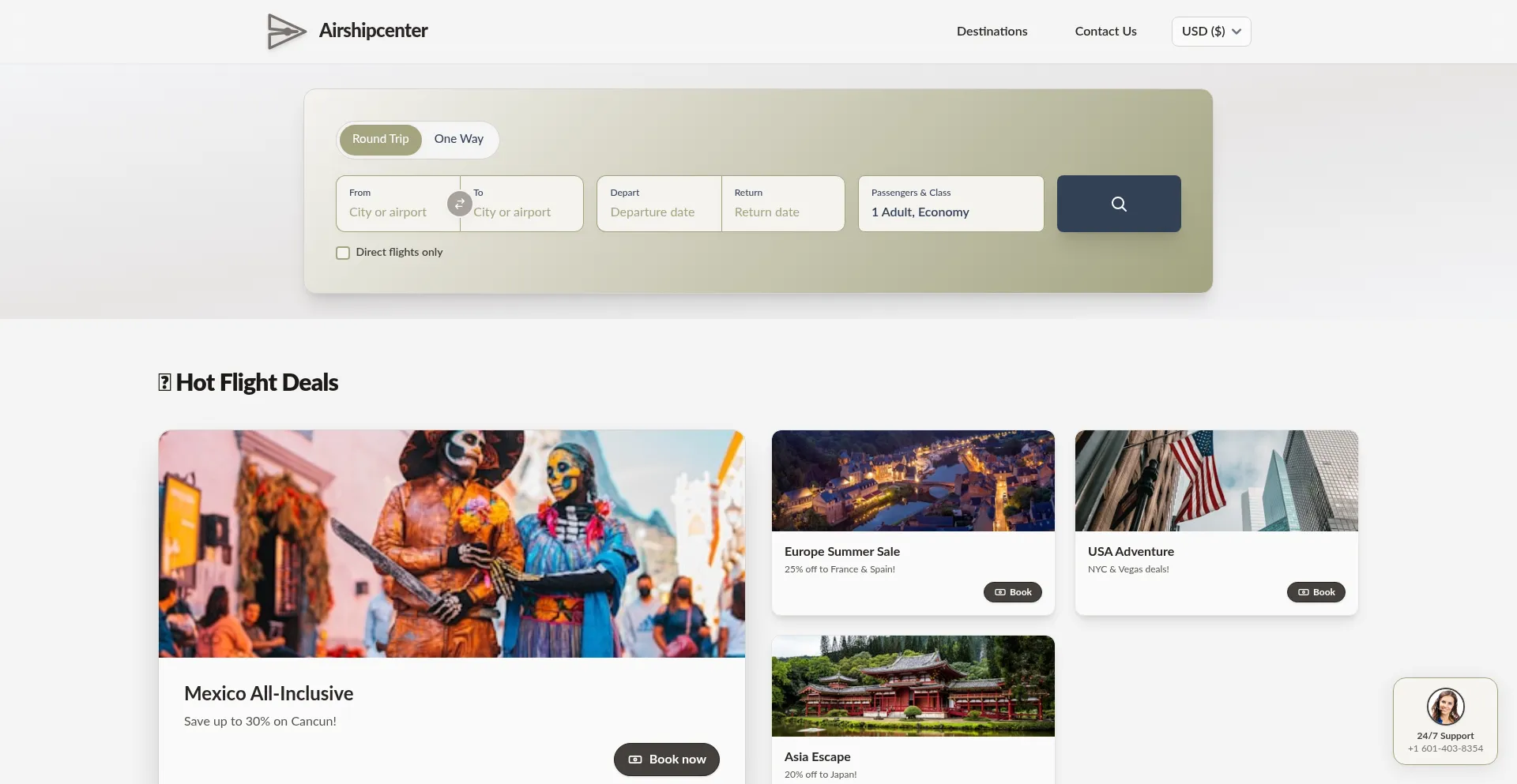Website screenshot of Airshipcenter.com