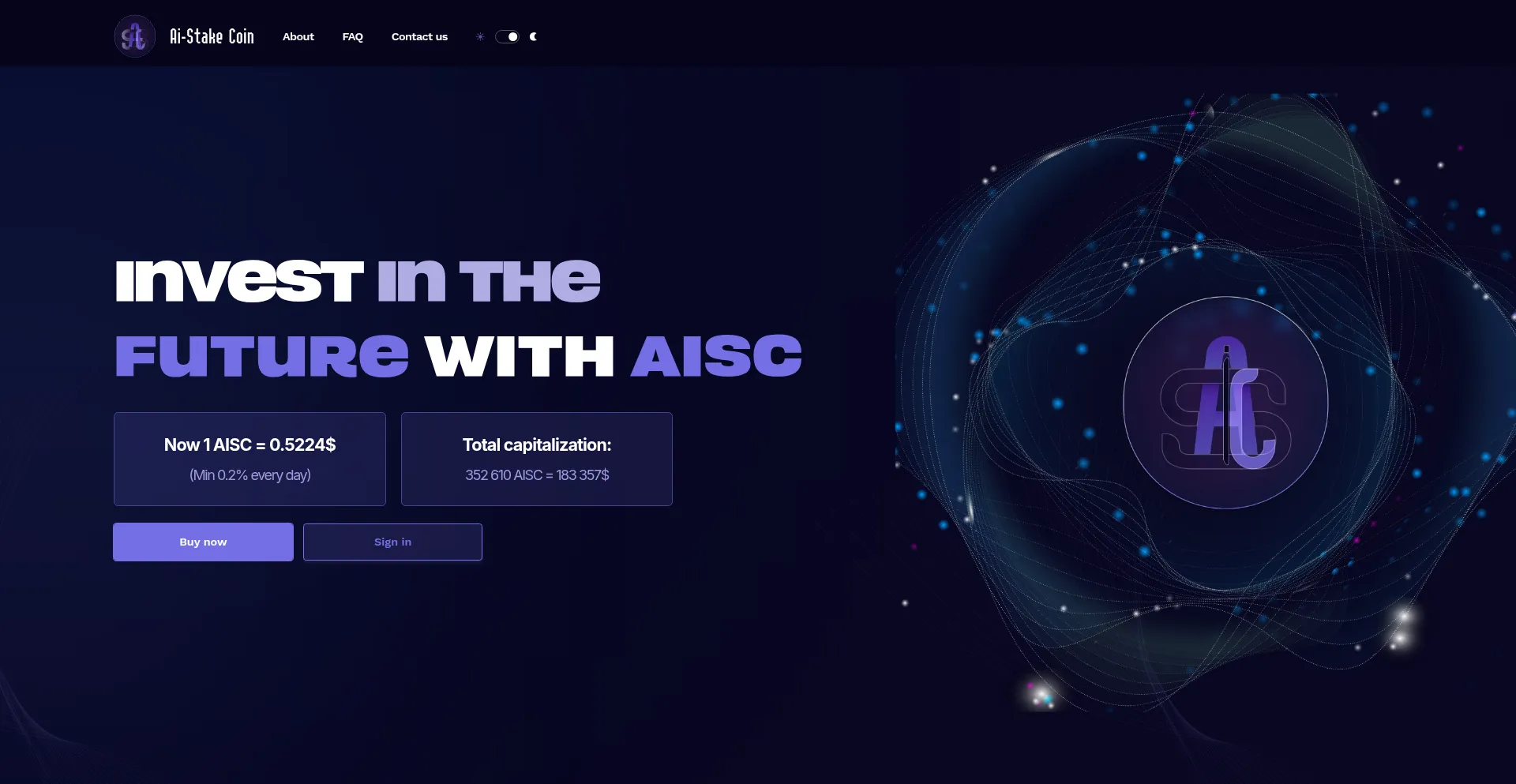 Website screenshot of Aisc.online