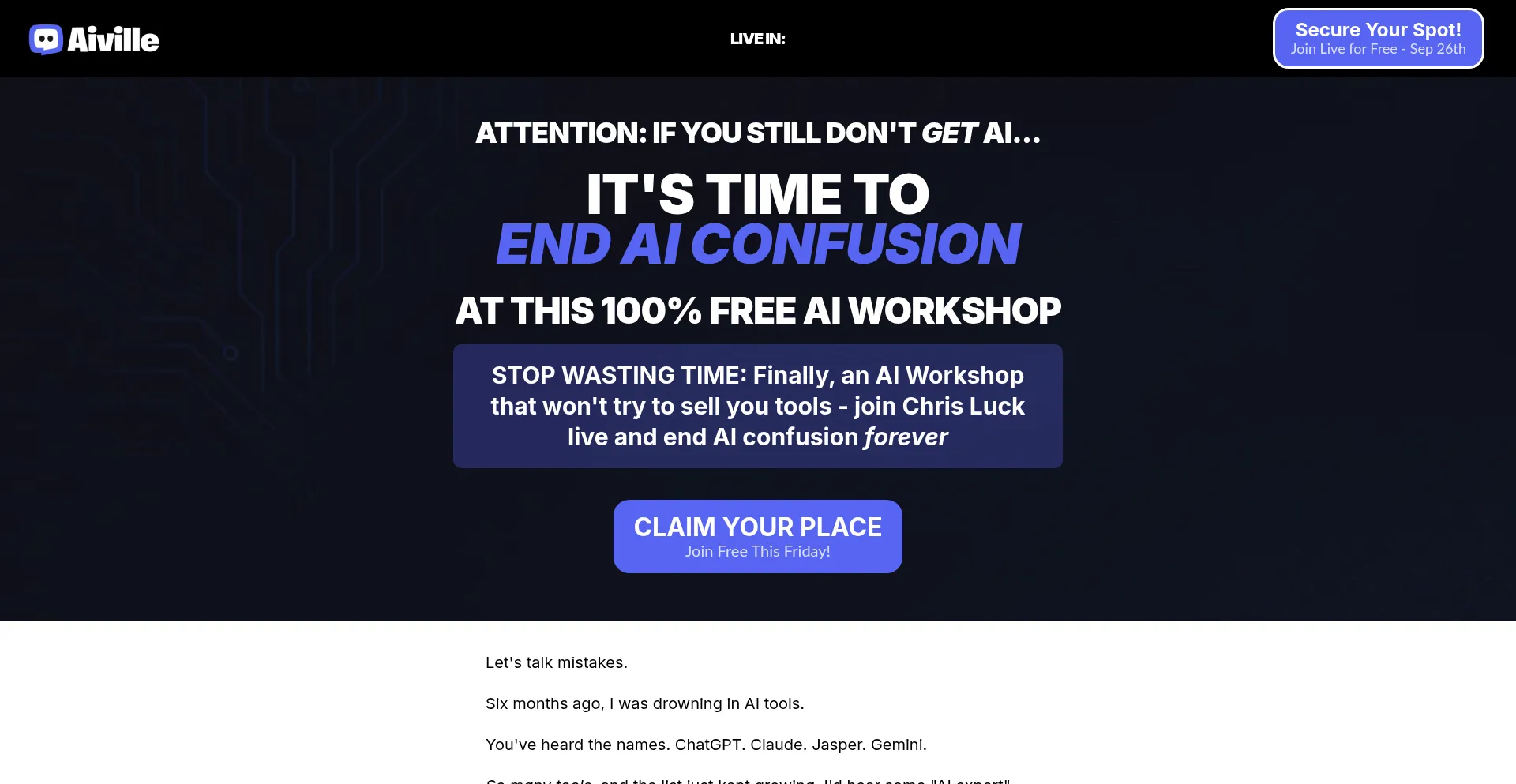 Aivilleworkshop.com Screenshot