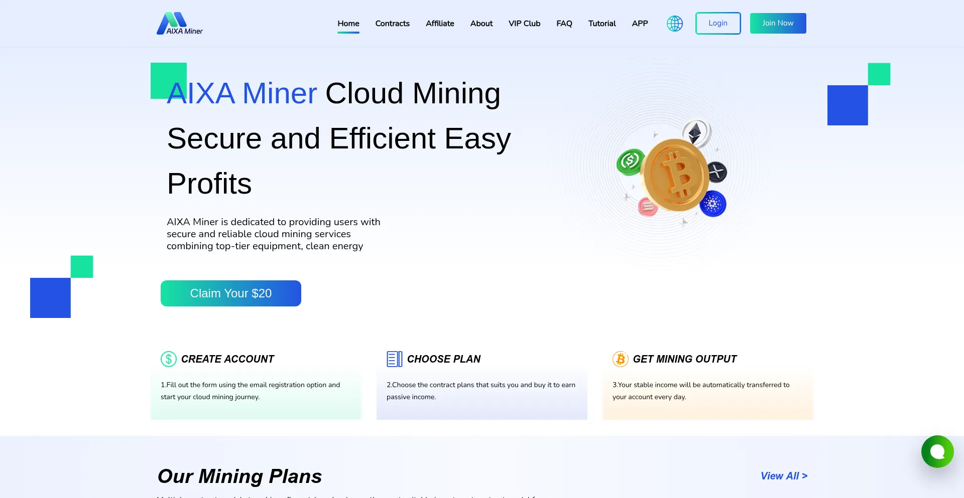 Website screenshot of Aixaminer.com