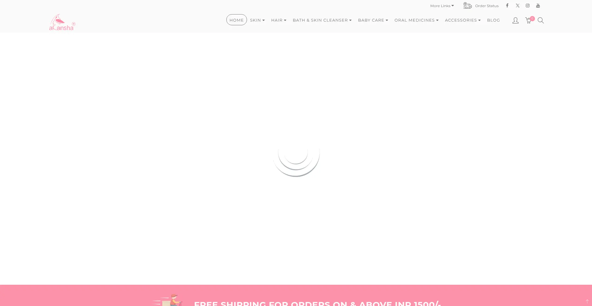 Website screenshot of Akanshaherbal.com