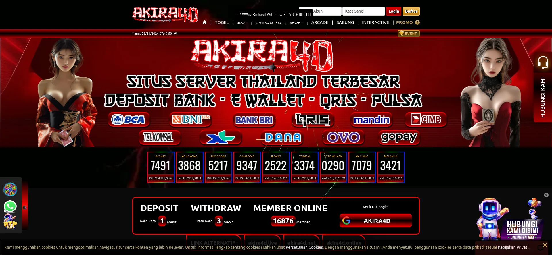 Website screenshot of Akira4d.online
