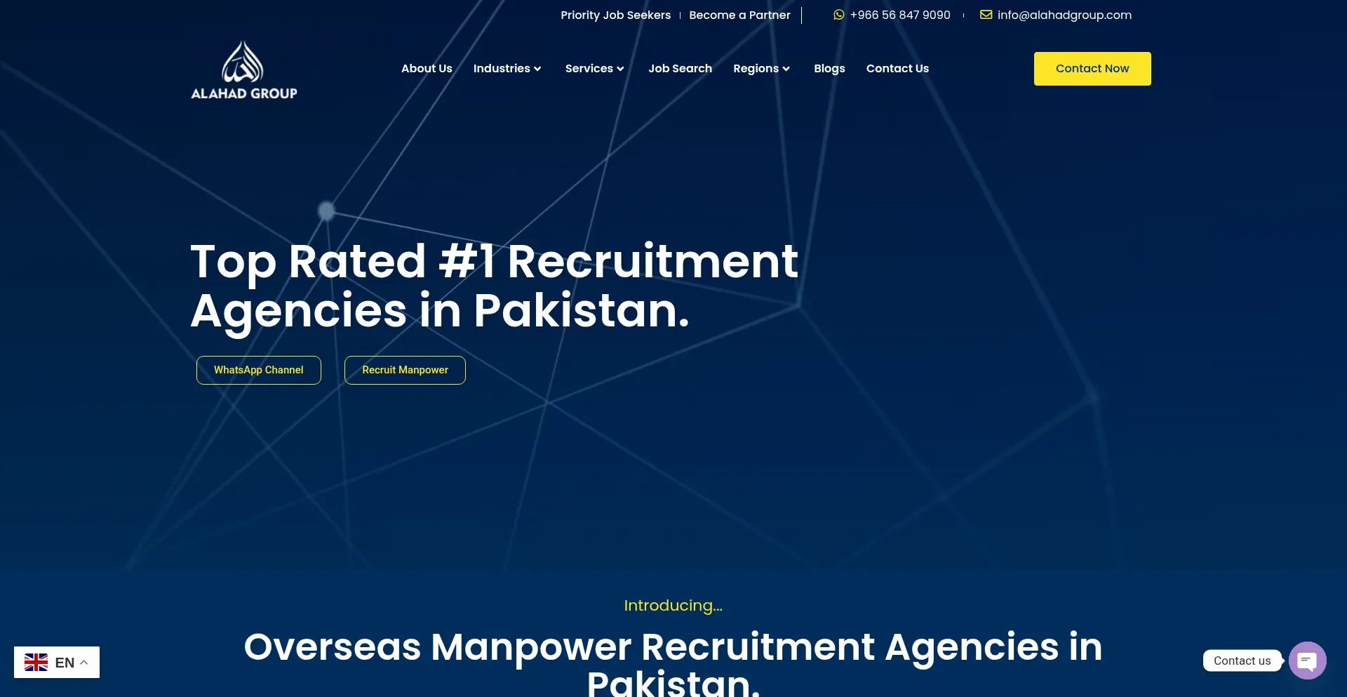 Website screenshot of Alahadgrouppakistan.com