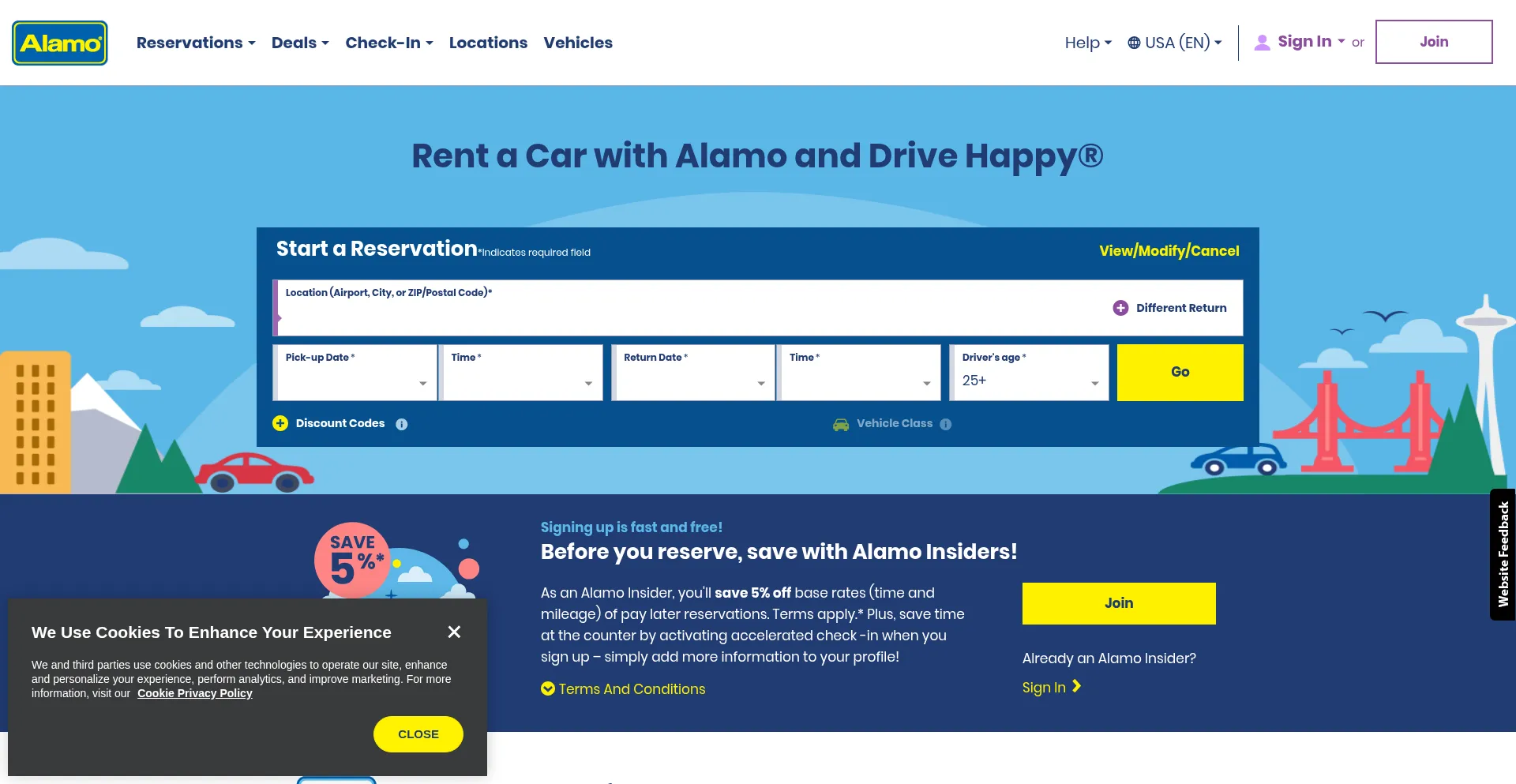 Alamo.com Screenshot