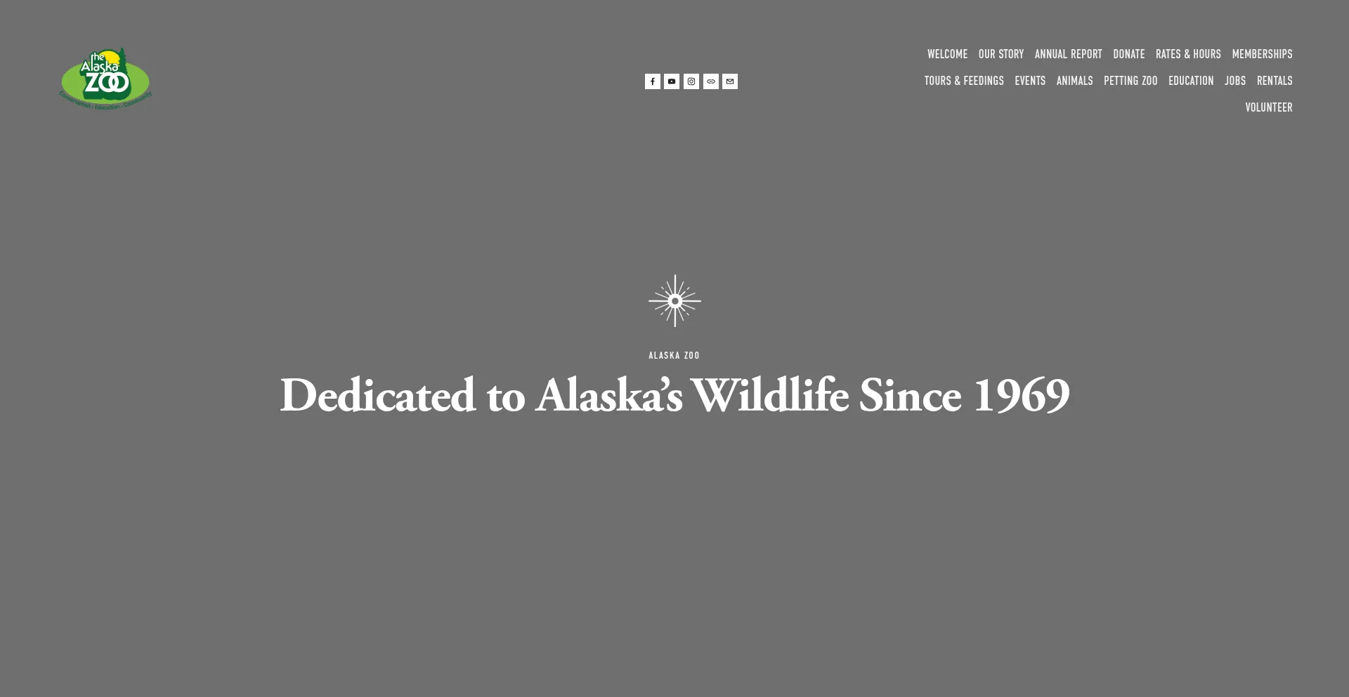 Website screenshot of Alaskazoo.org