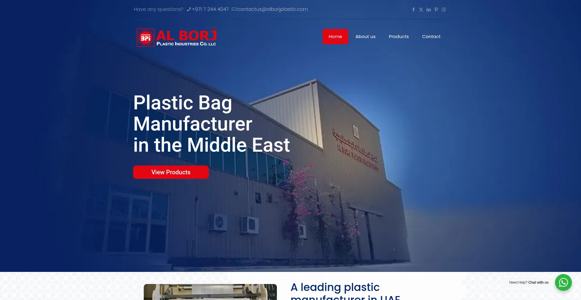 Website screenshot of Alborjplastic.com