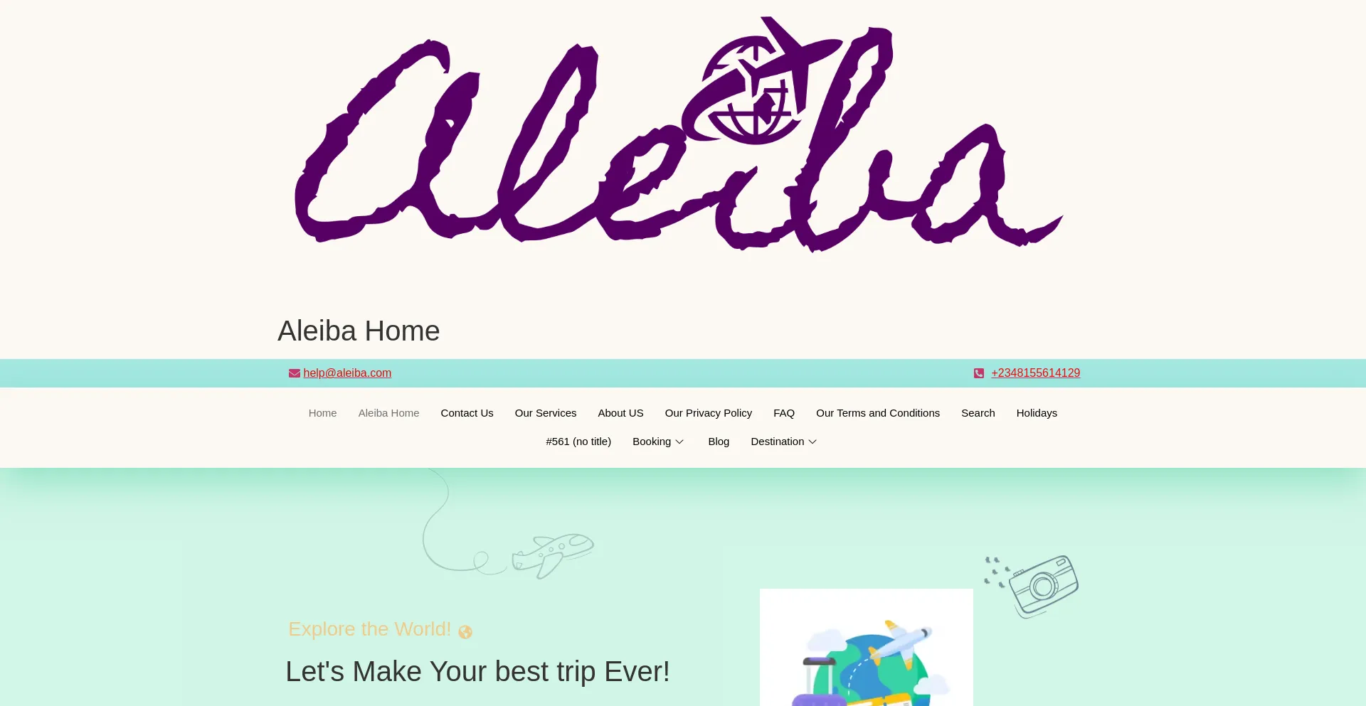 Website screenshot of Aleiba.com