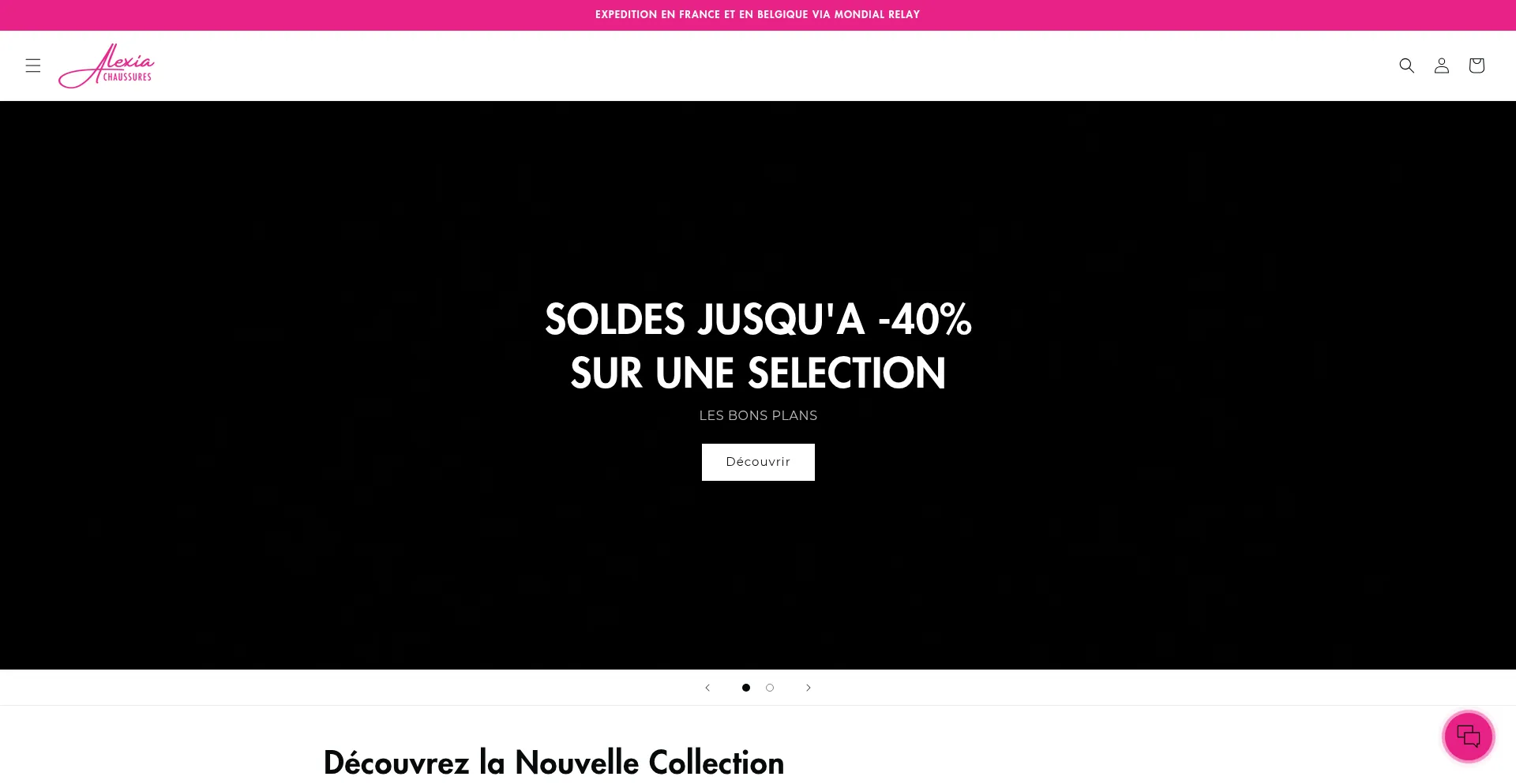 Website screenshot of Alexiachaussures.com