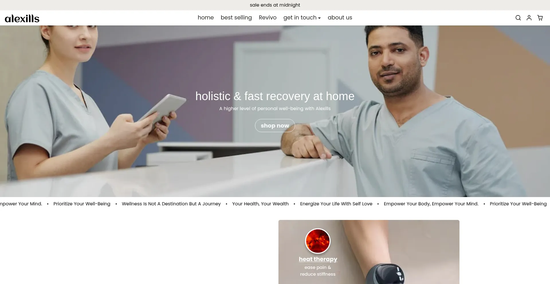 Website screenshot of Alexills.com