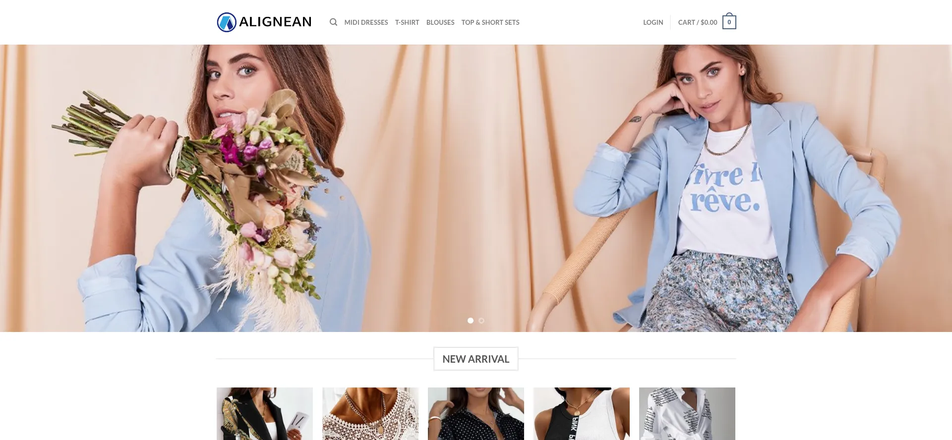 Website screenshot of Alignean.com