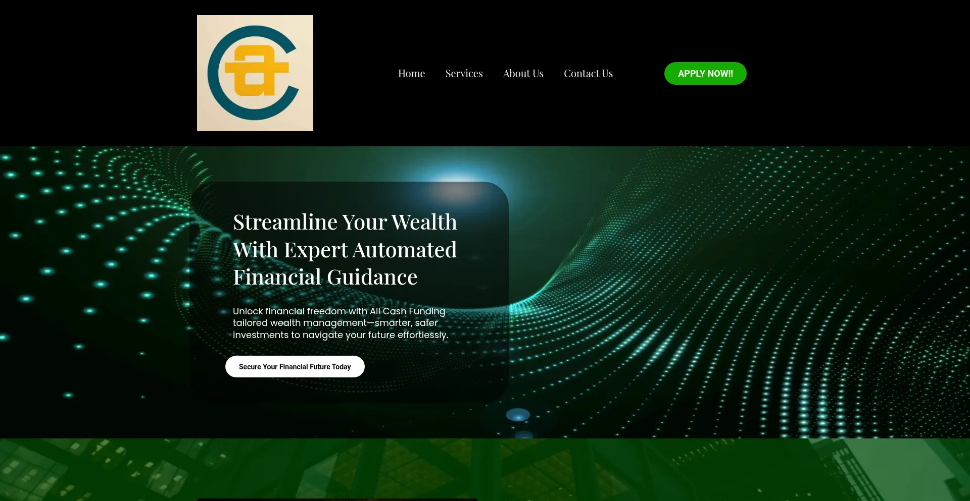 Website screenshot of Allcashfunding.biz