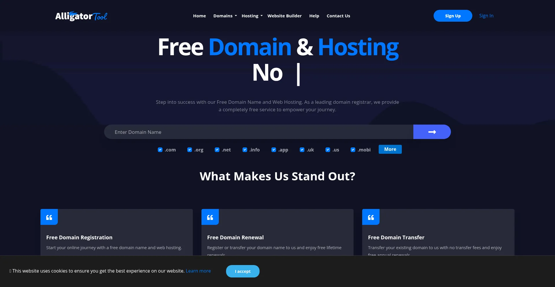 Website screenshot of Alligatortool.com