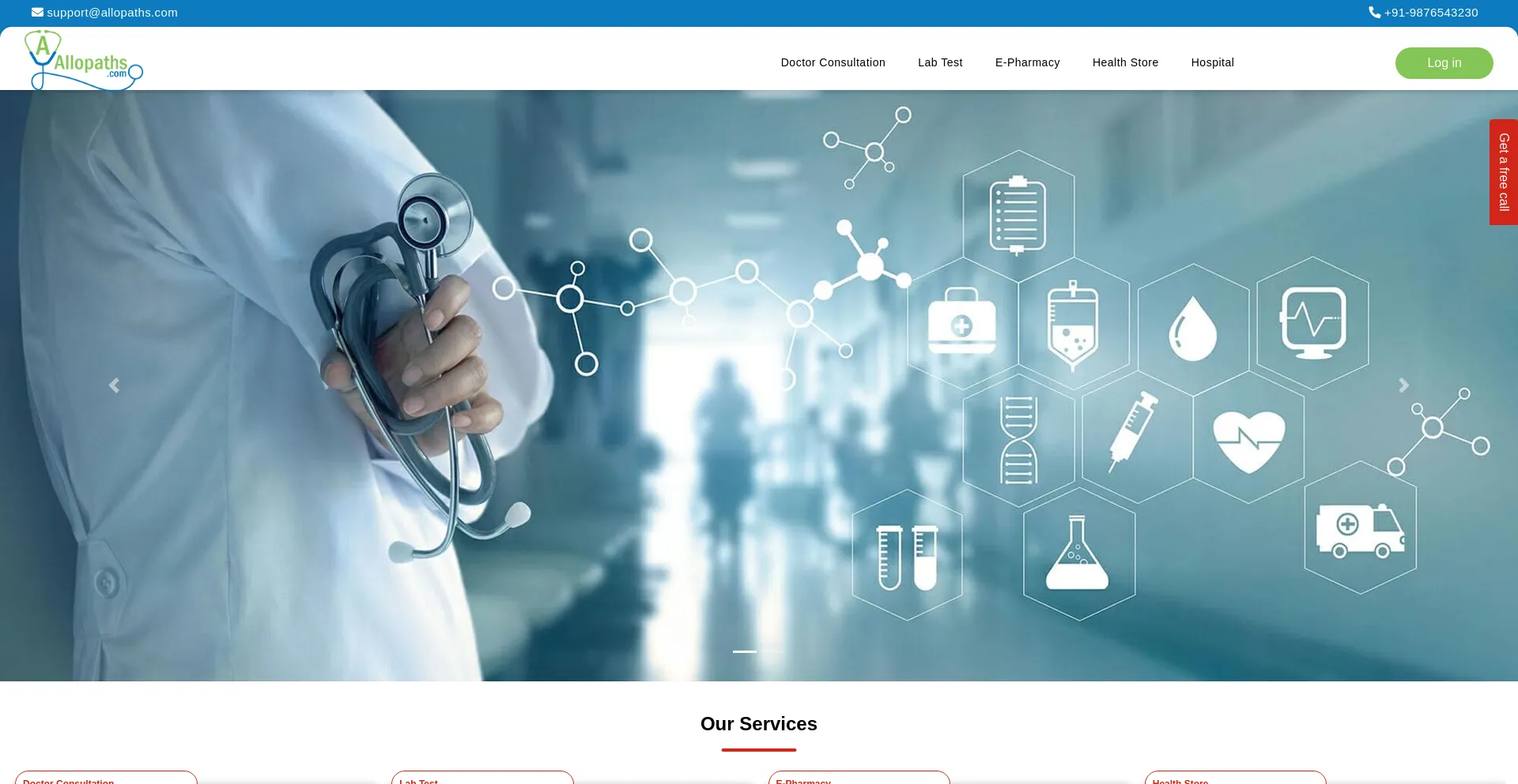 Website screenshot of Allopath.com