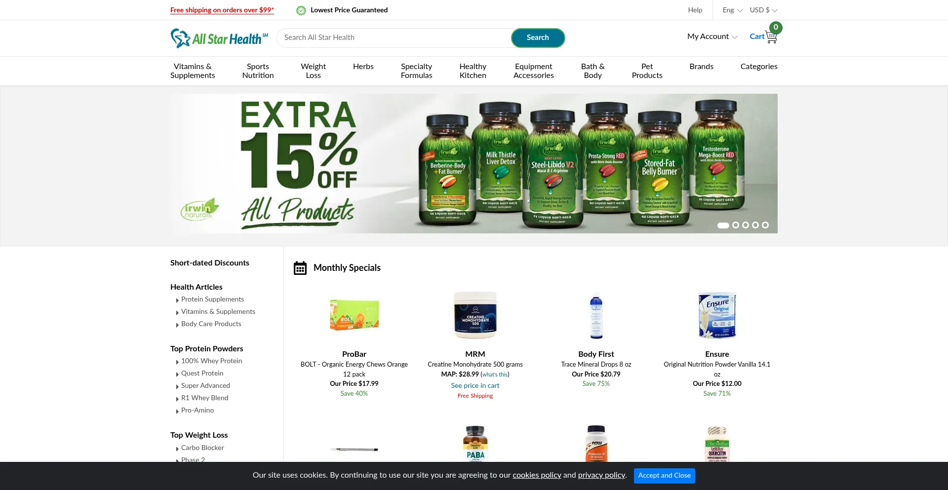 Website screenshot of Allstarhealth.com