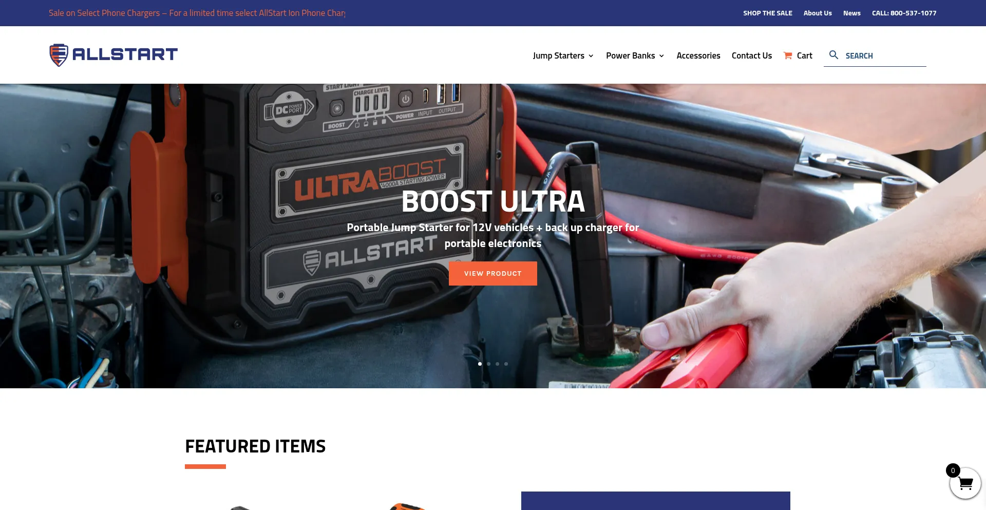 Website screenshot of Allstartboost.com