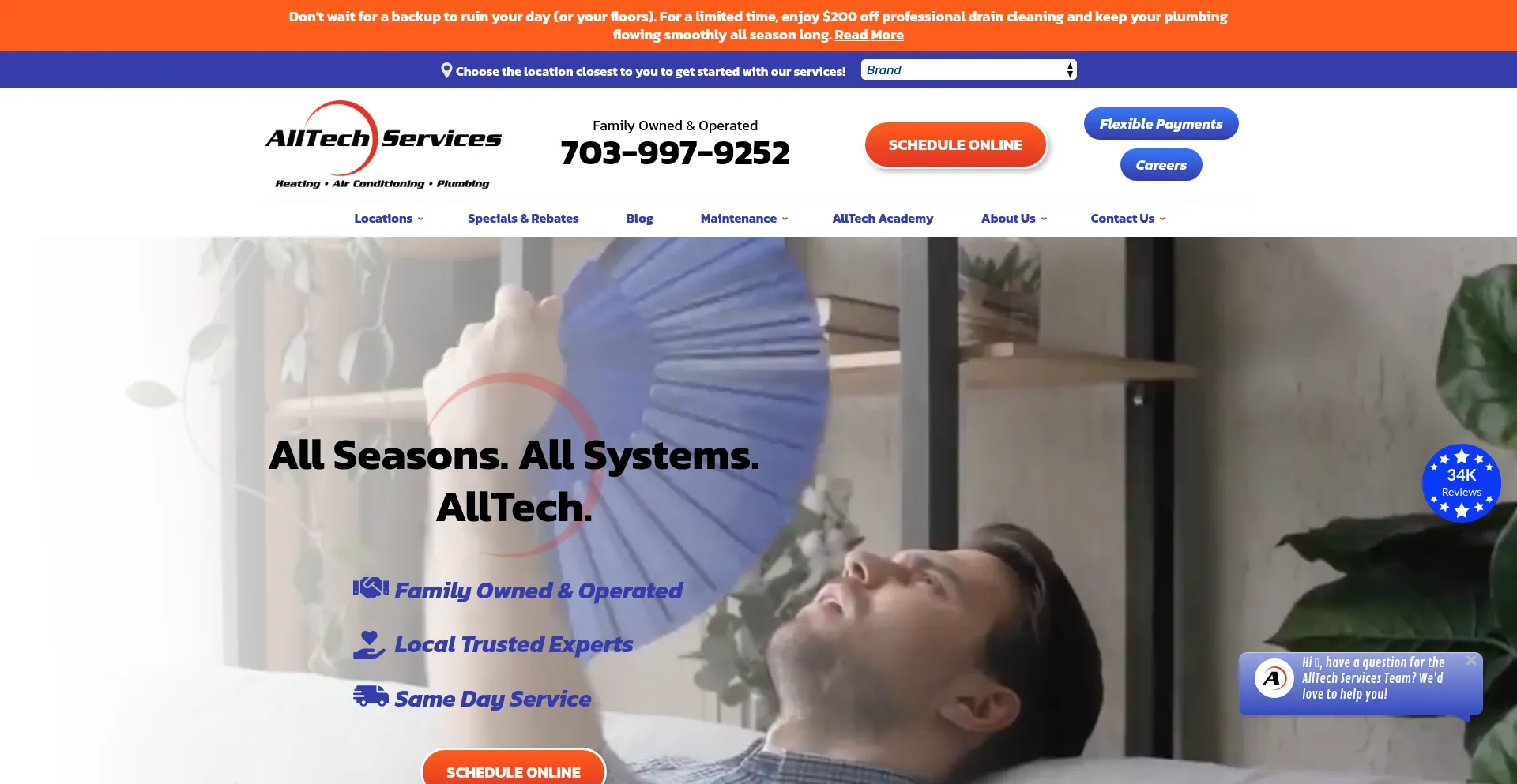 Website screenshot of Alltechservicesinc.com