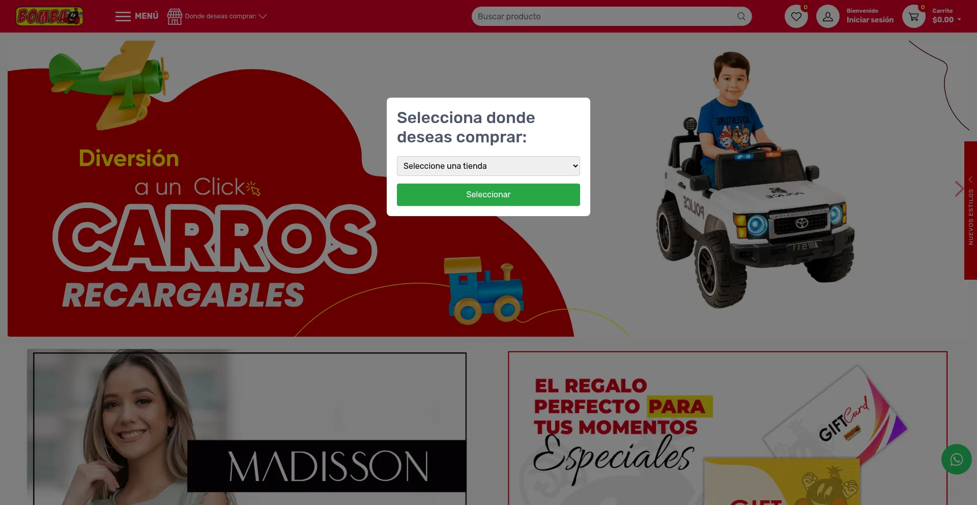 Almacenesbomba.com Screenshot