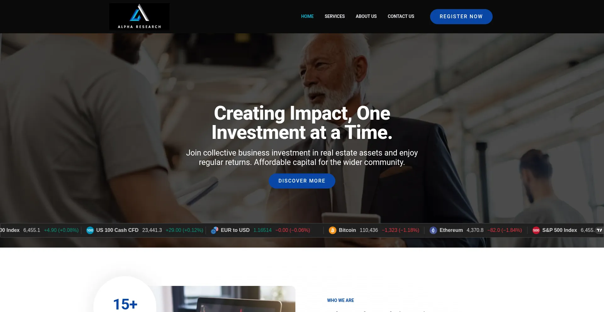 Website screenshot of Alphaa-research.com