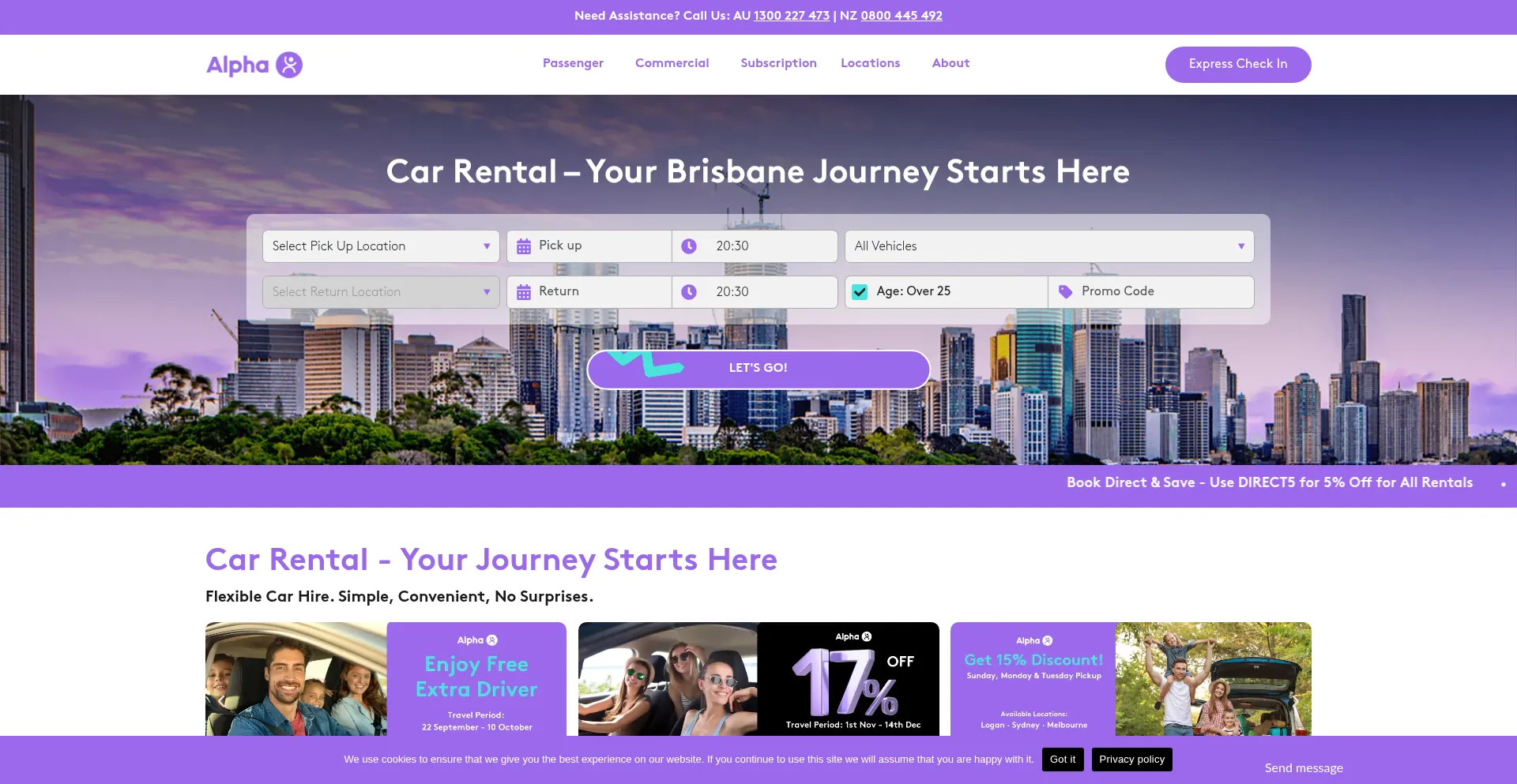Alphacarhire.com.au Screenshot