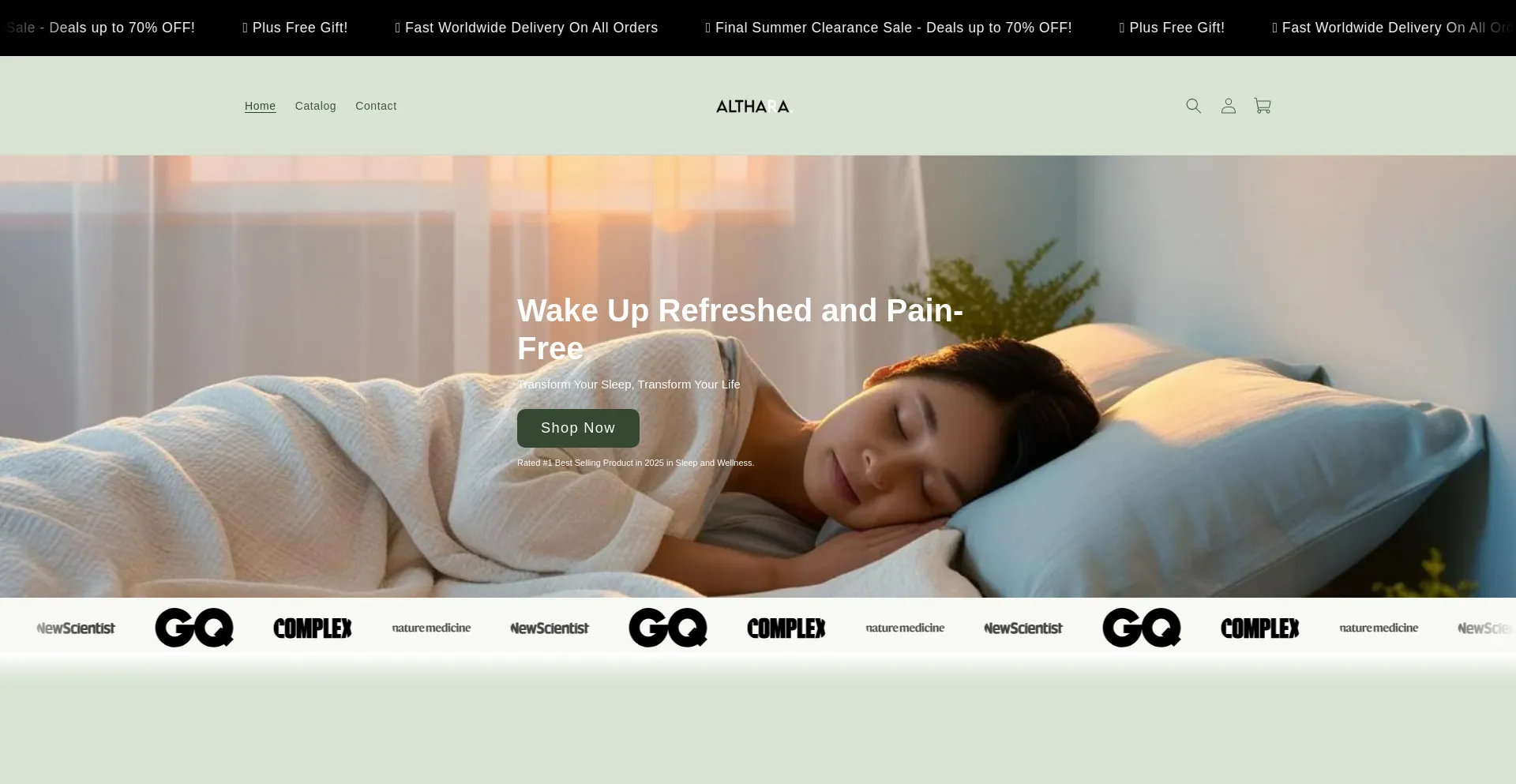 Website screenshot of Althara.store
