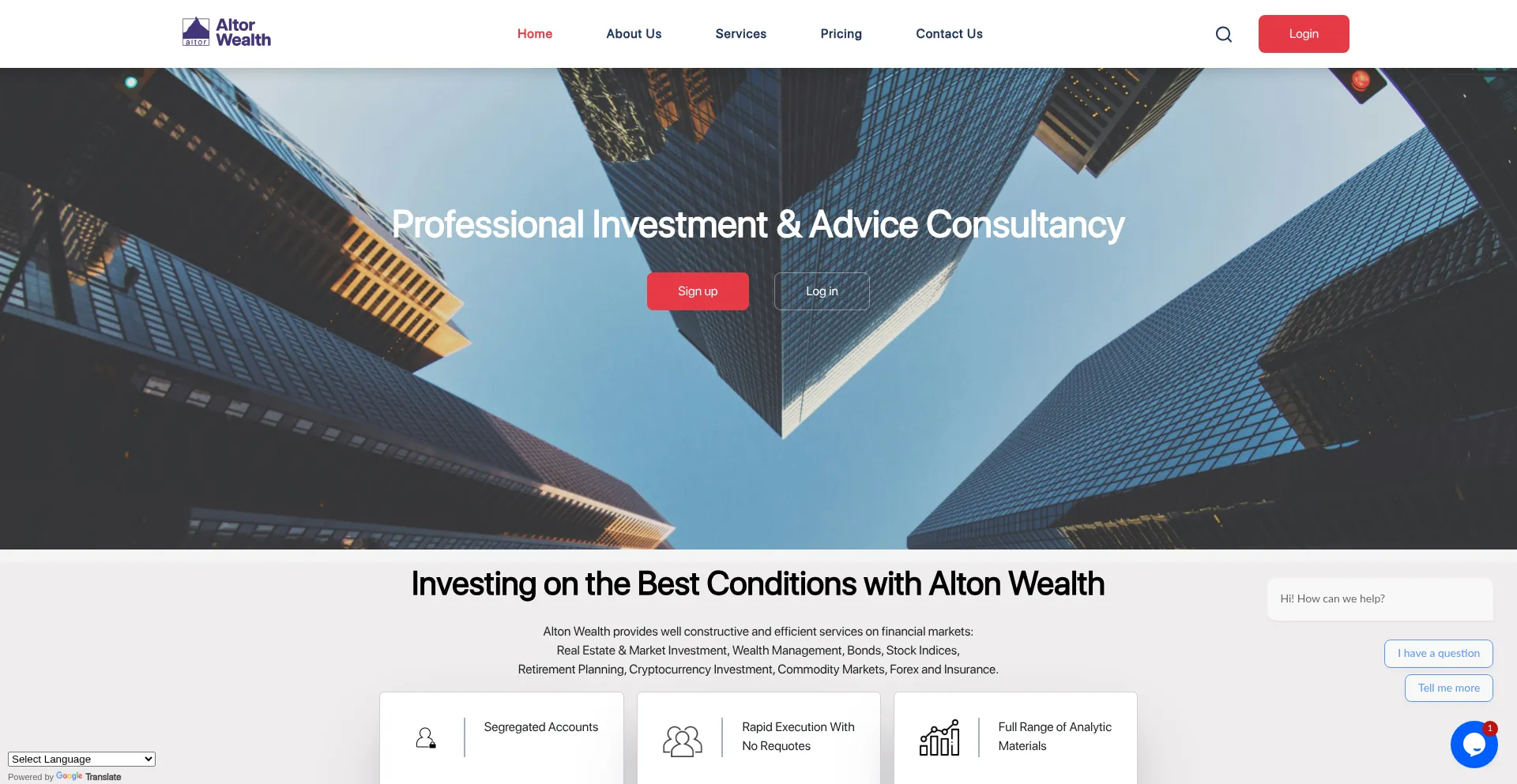 Website screenshot of Altonwealthsolutions.com