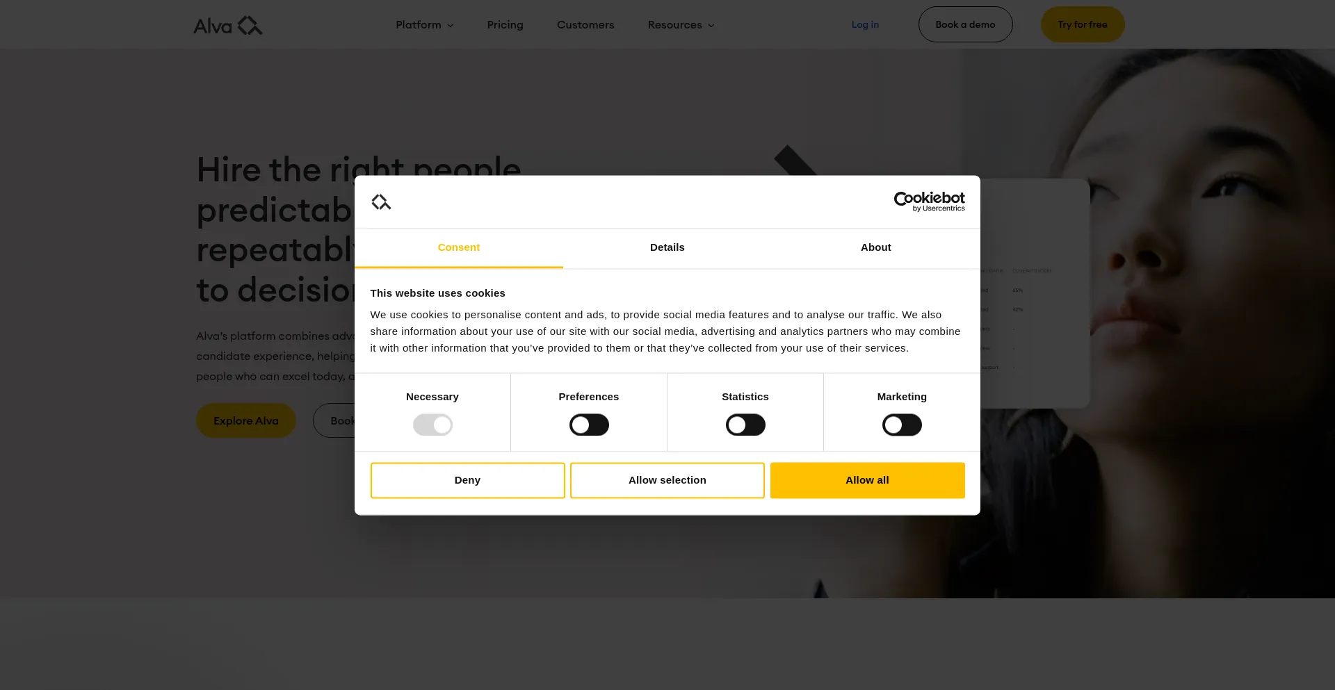 Website screenshot of Alvalabs.io