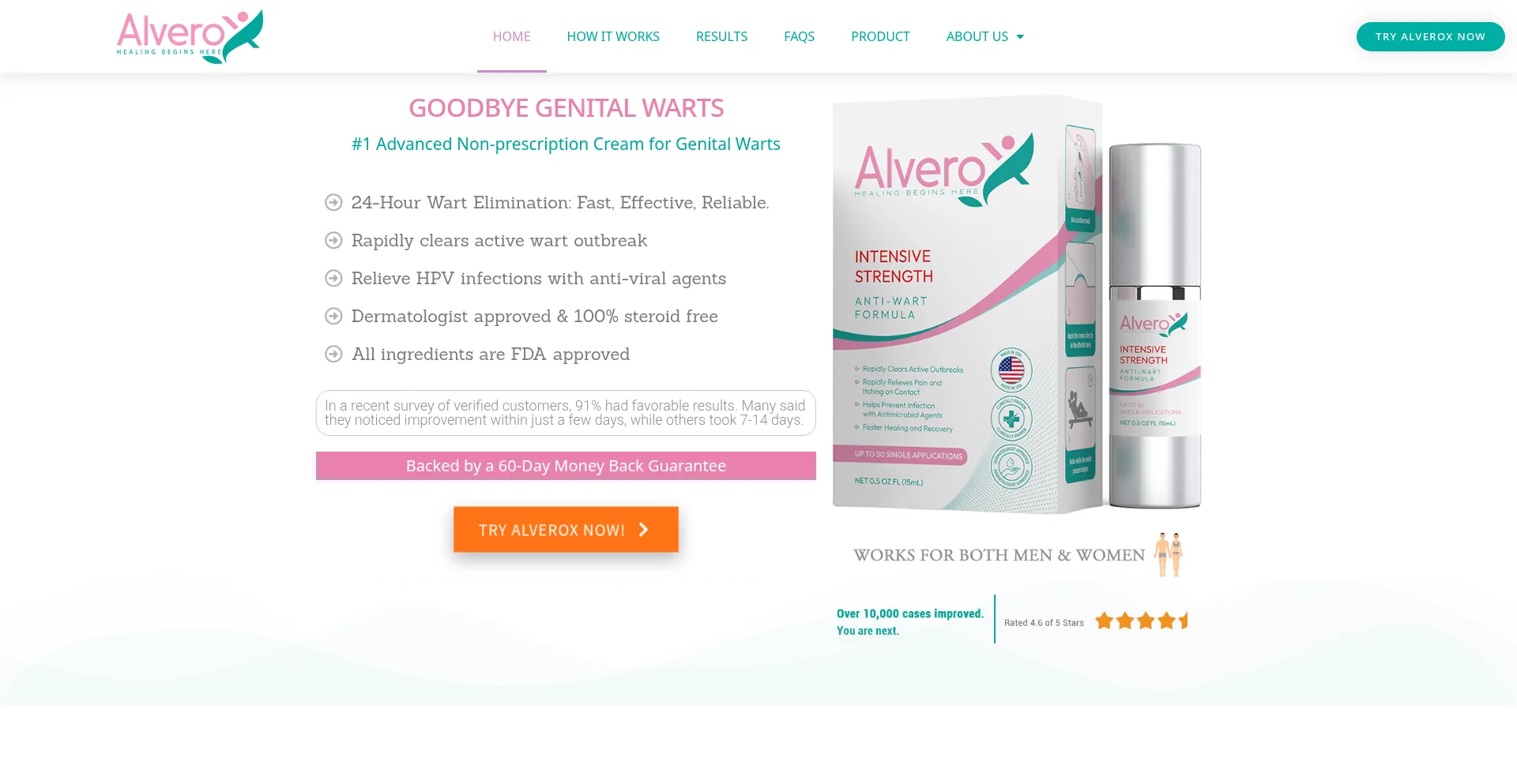 Website screenshot of Alverox.com