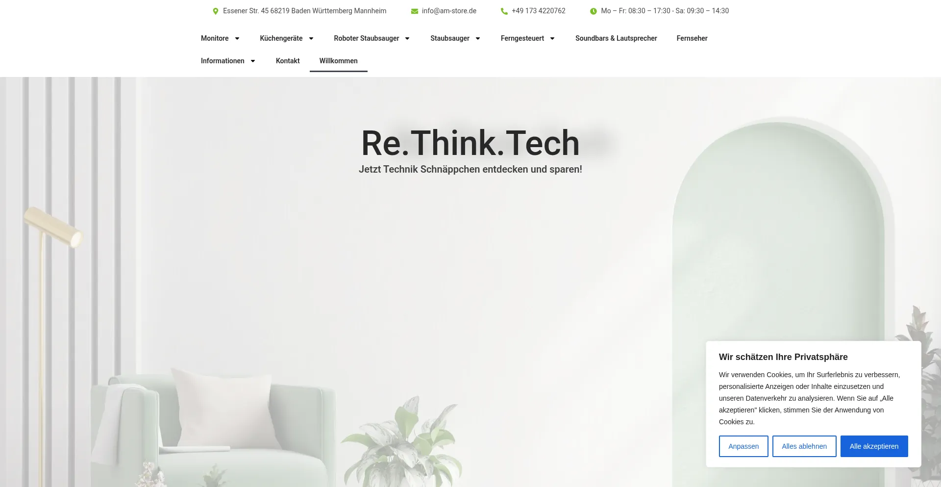 Website screenshot of Am-store.de