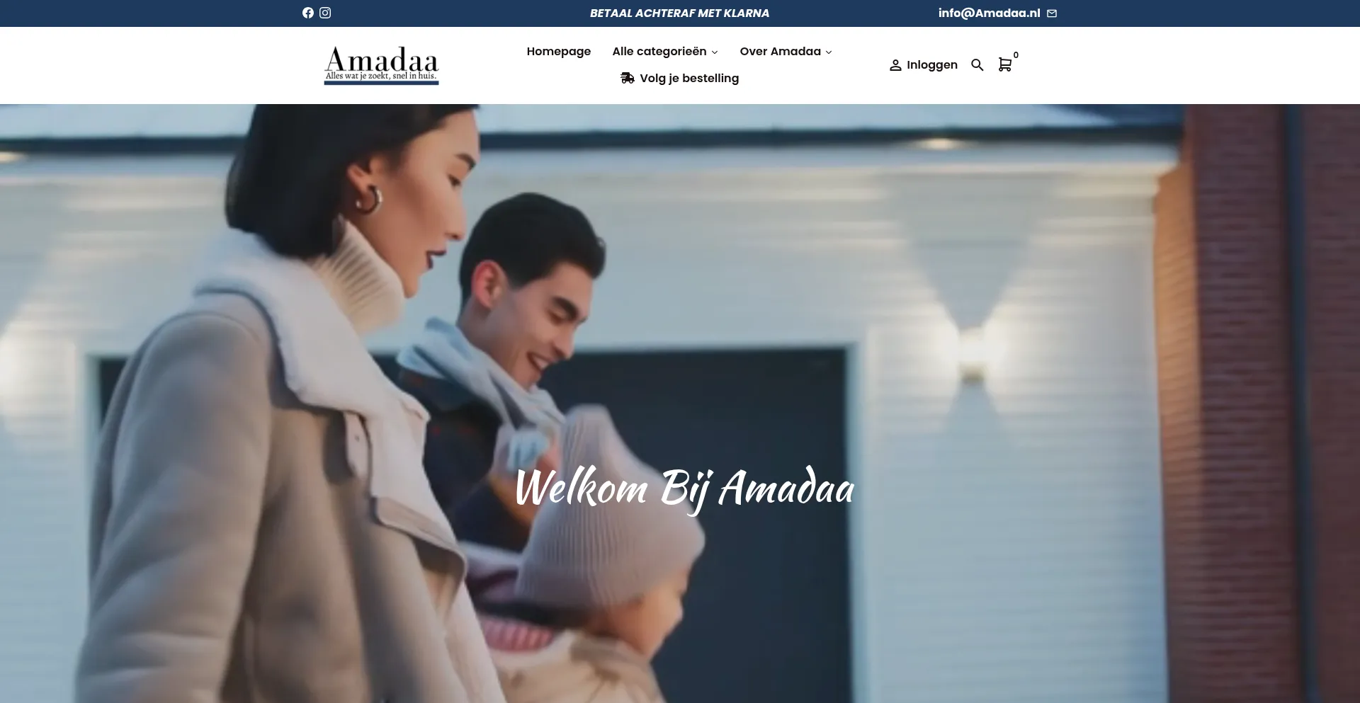 Website screenshot of Amadaa.nl